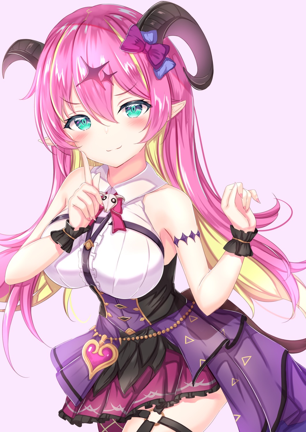 garter, hololive, horns, mano_aloe, pointy_ears, tail, yuano