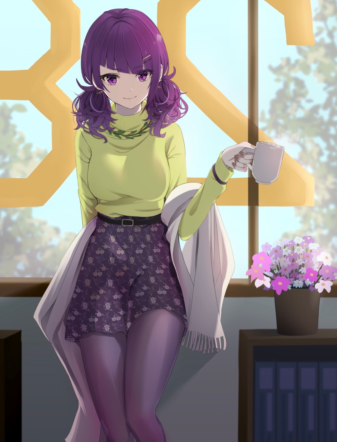 pantyhose, ryouta_(ryouta335), sweater, tanaka_mamimi, the_idolm@ster, the_idolm@ster_shiny_colors
