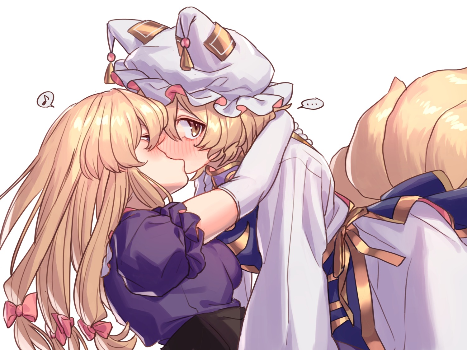 animal_ears, kitsune, masanaga_(tsukasa), tail, touhou, yakumo_ran, yakumo_yukari, yuri
