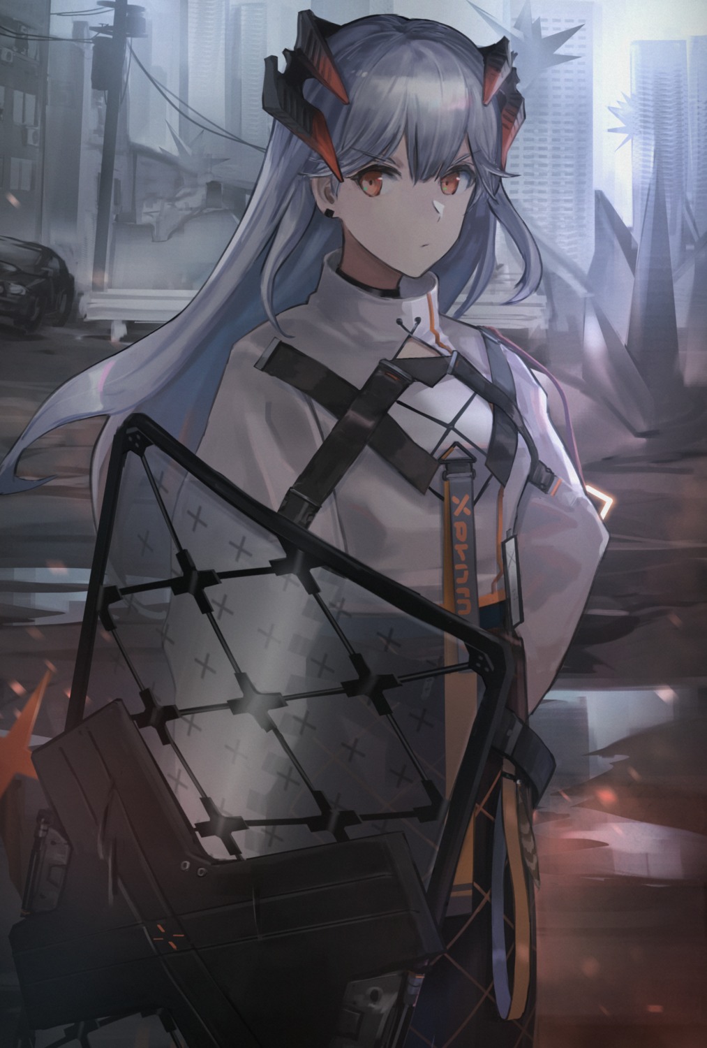 arknights, horns, saria_(arknights), weasel_(close-to-the-edge)