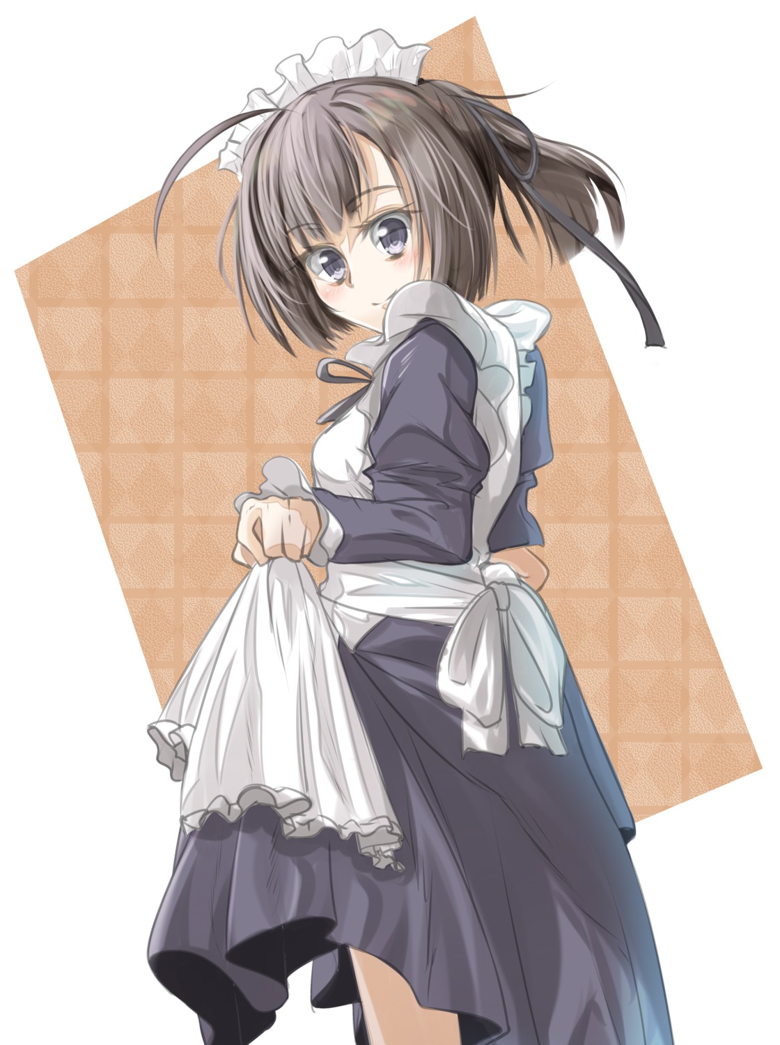 akizuki_(kancolle), kantai_collection, maid, skirt_lift, urakami_sosogi