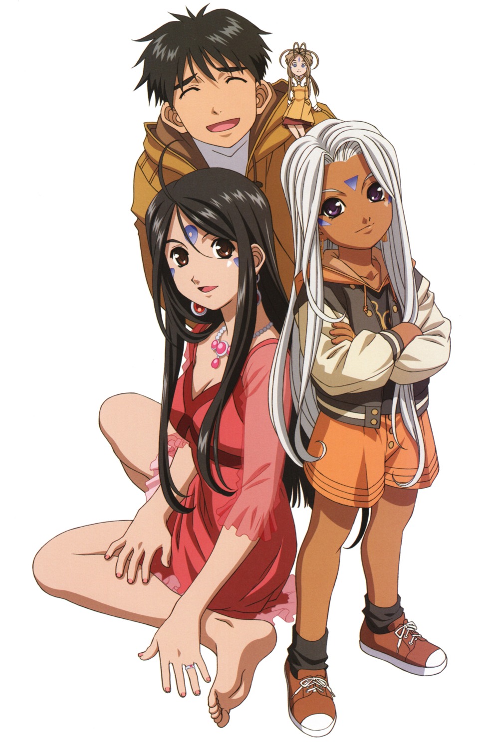 ah_my_goddess, belldandy, morisato_keiichi, screening, skuld, urd