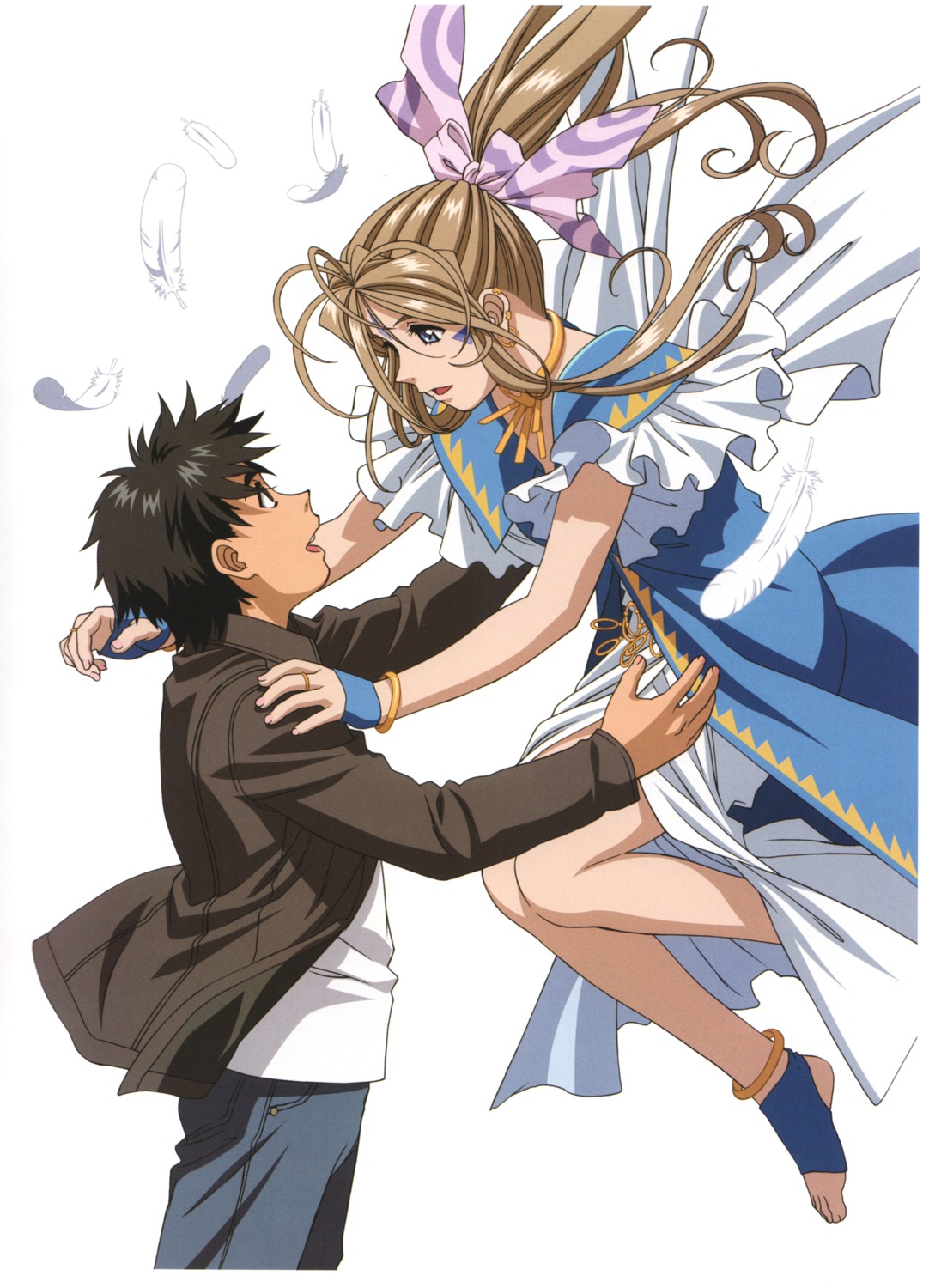 ah_my_goddess, belldandy, morisato_keiichi, screening, wings