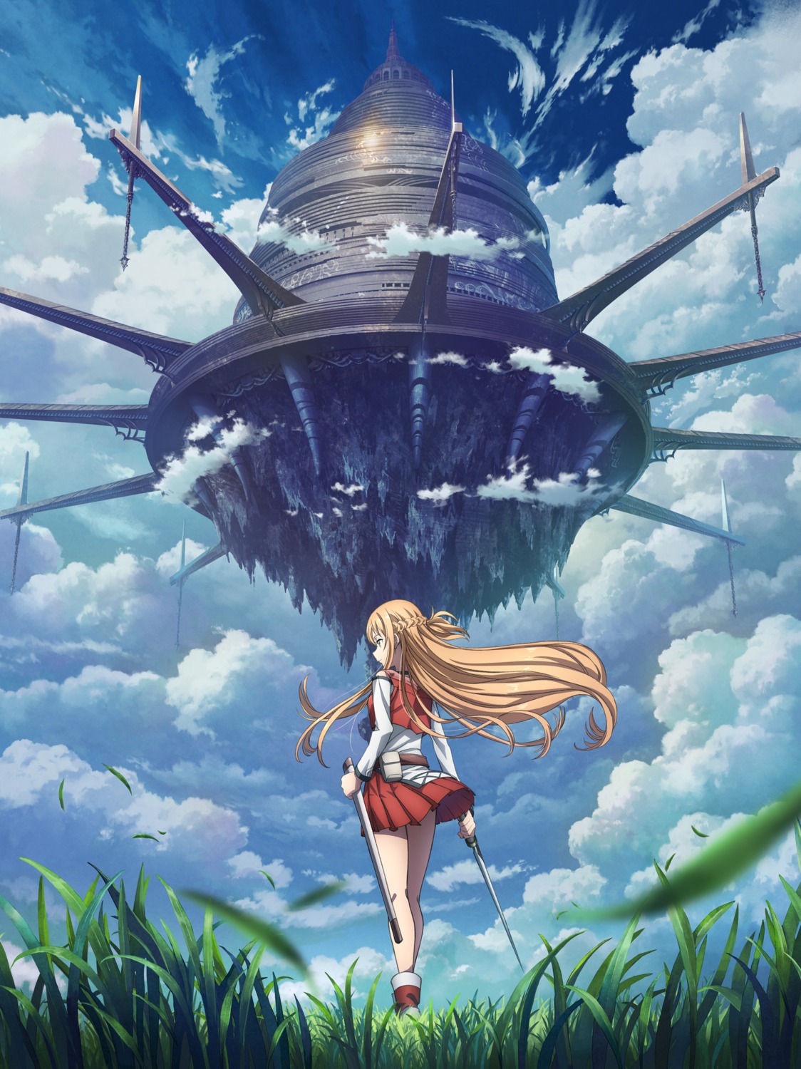 asuna_(sword_art_online), landscape, skirt_lift, sword, sword_art_online, sword_art_online_progressive, tagme