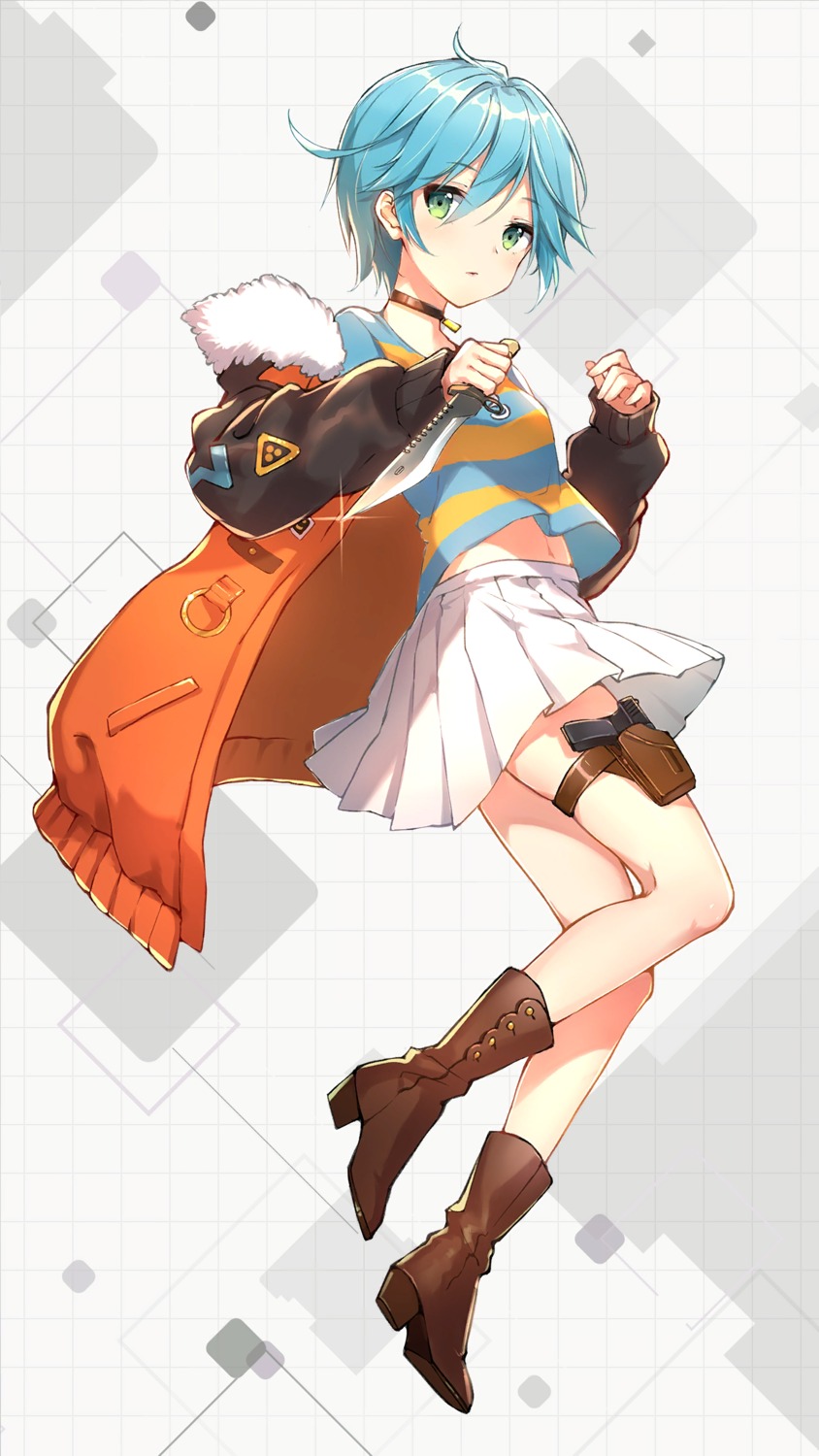 cornelia_(girl_cafe_gun), garter, girl_cafe_gun, girl_cafe_gun_ii, gun, heels, skirt_lift, tagme