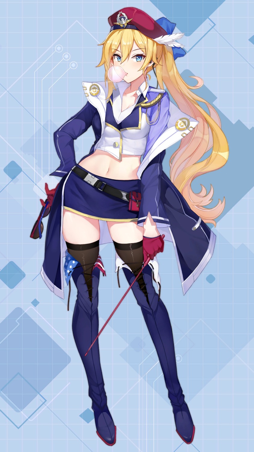 cleavage, girl_cafe_gun, girl_cafe_gun_ii, juno_emmons, tagme, thighhighs, uniform, weapon