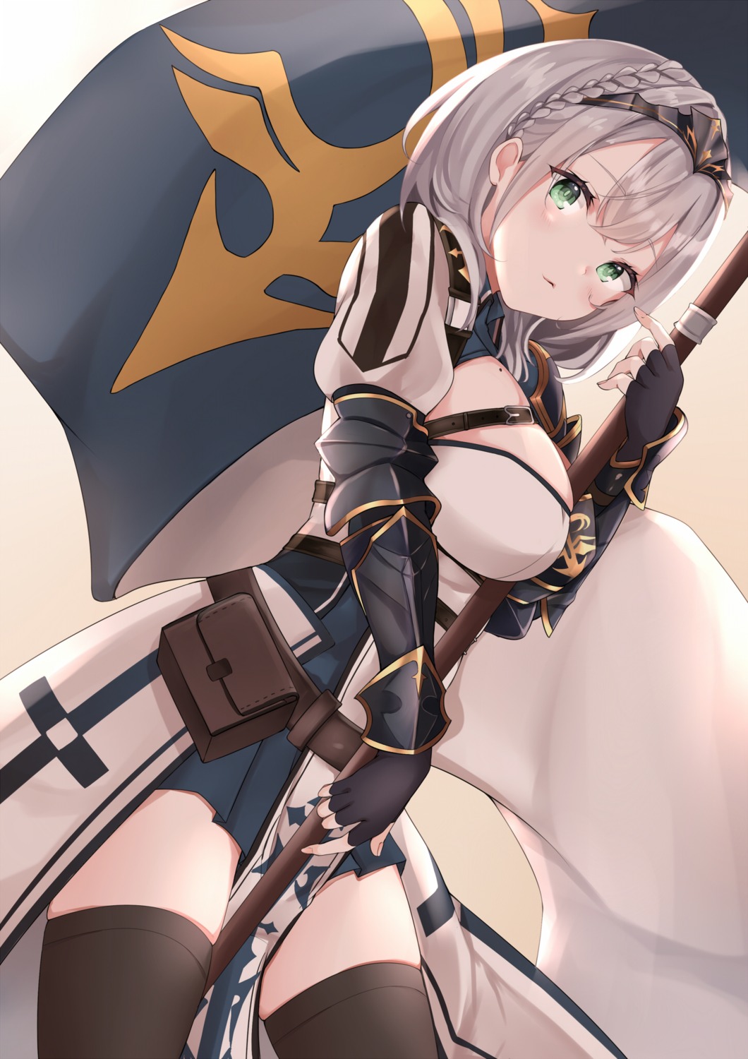 armor, hololive, rikotan, shirogane_noel, thighhighs