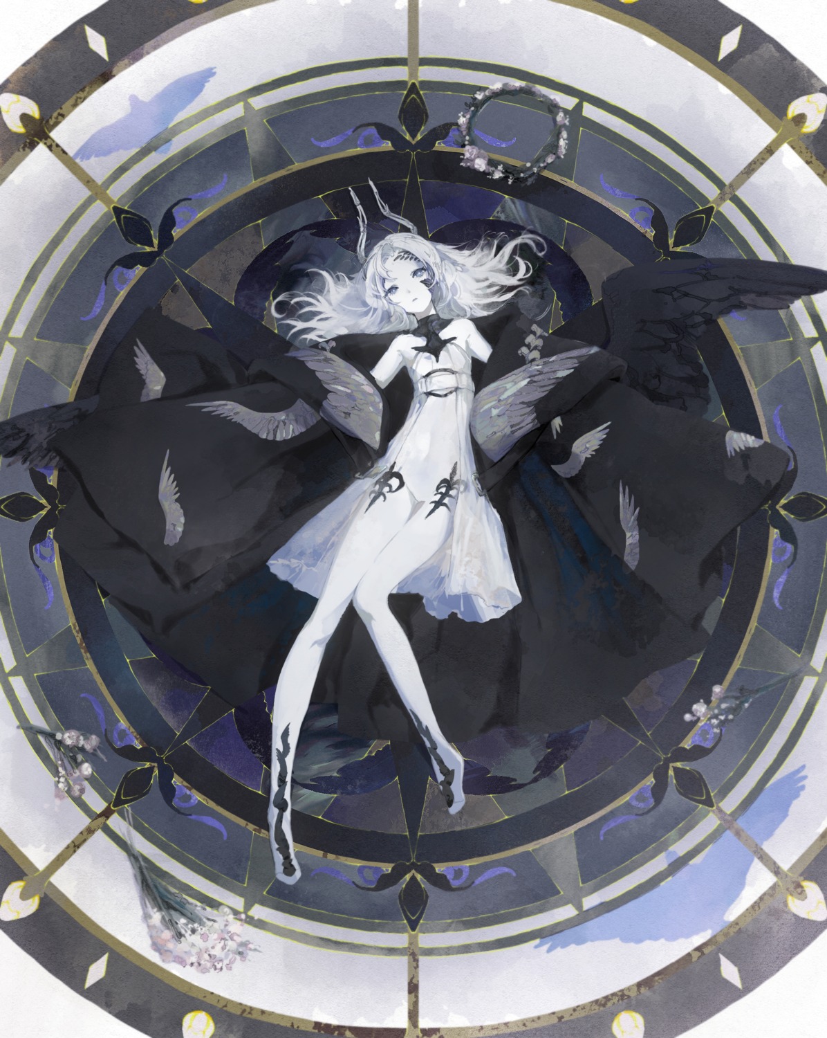 dress, horns, hoshi_rousoku, see_through