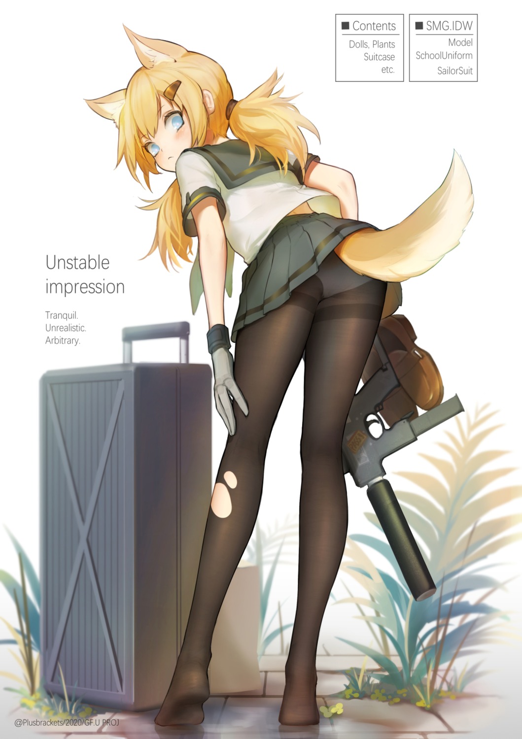 +)_(liu997139467), animal_ears, ass, girls_frontline, gun, idw_(girls_frontline), pantsu, pantyhose
