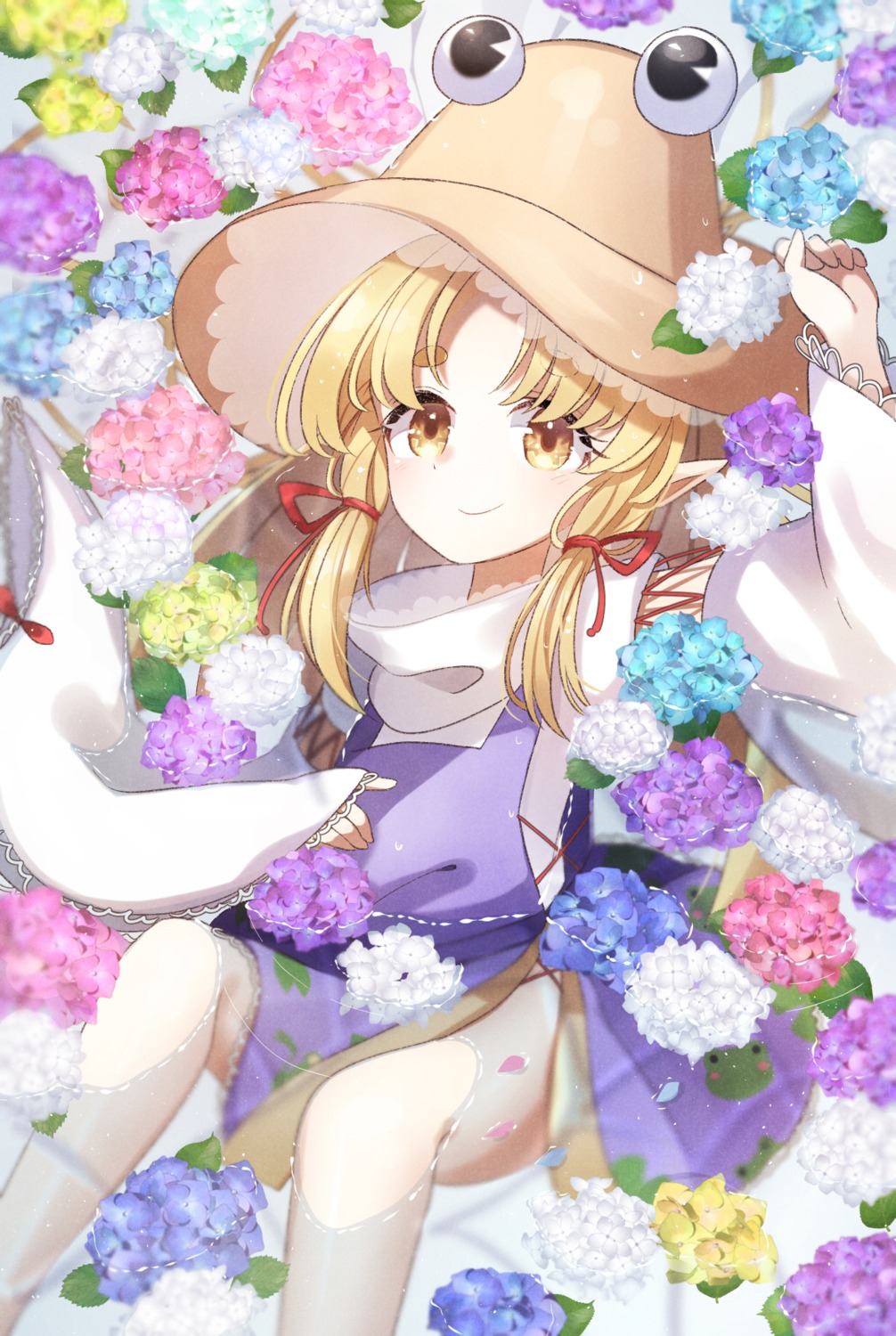 ametama_(runarunaruta5656), moriya_suwako, pointy_ears, touhou, wet
