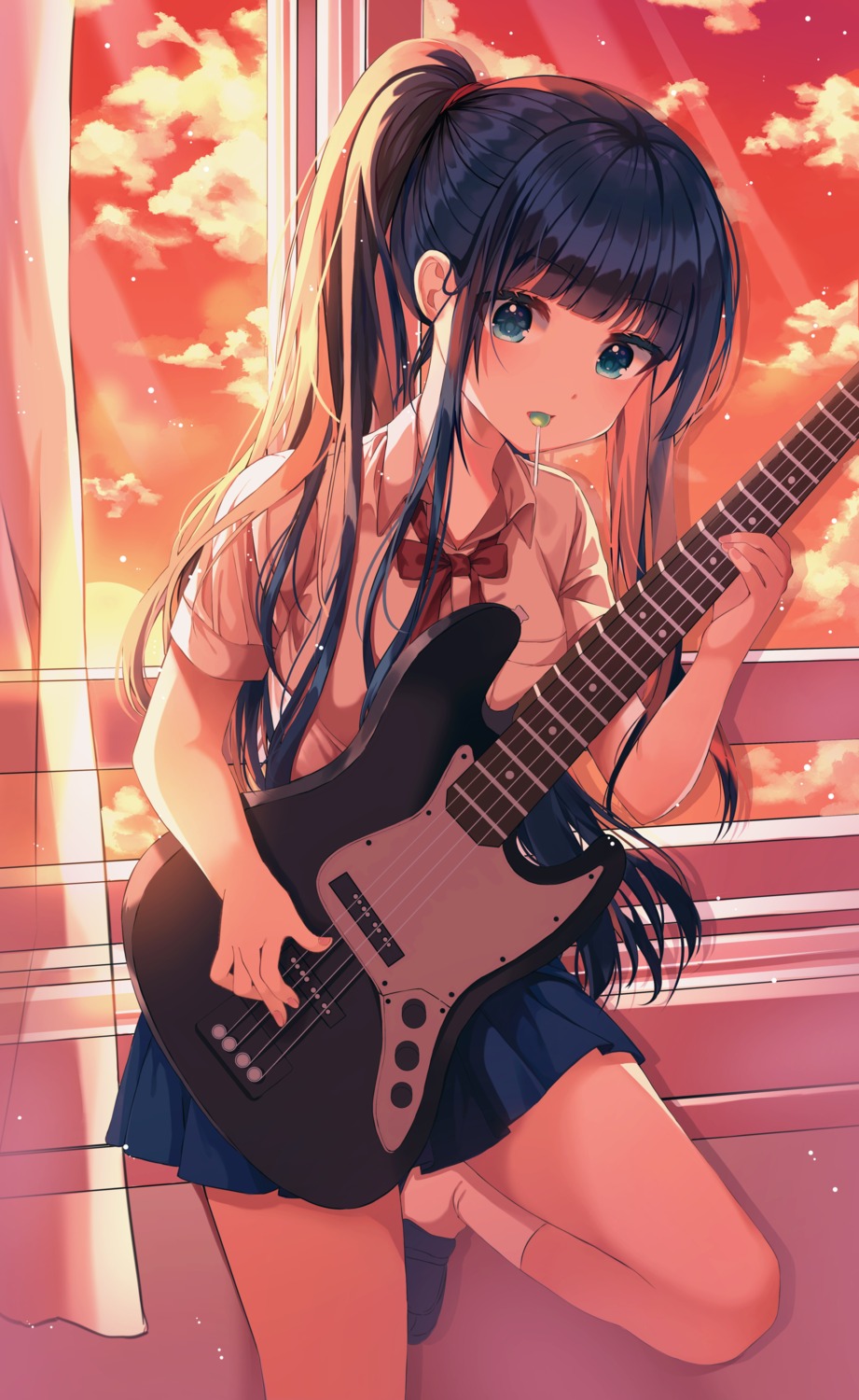 guitar, nanna_(heyj2888), seifuku