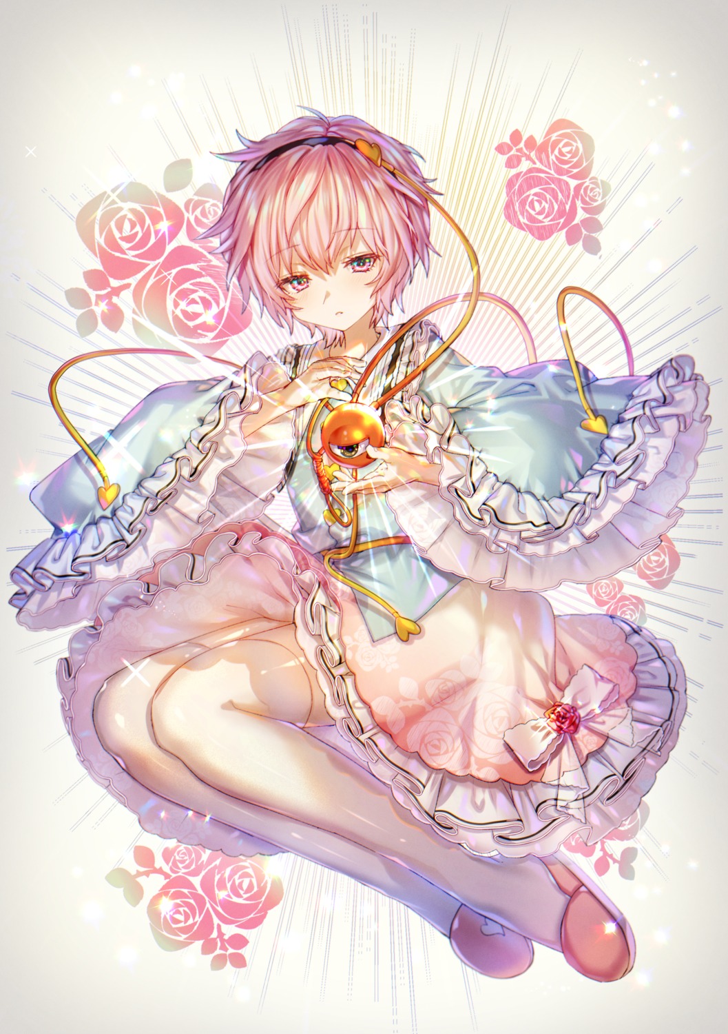 here_(hr_rz_ggg), komeiji_satori, skirt_lift, thighhighs, touhou