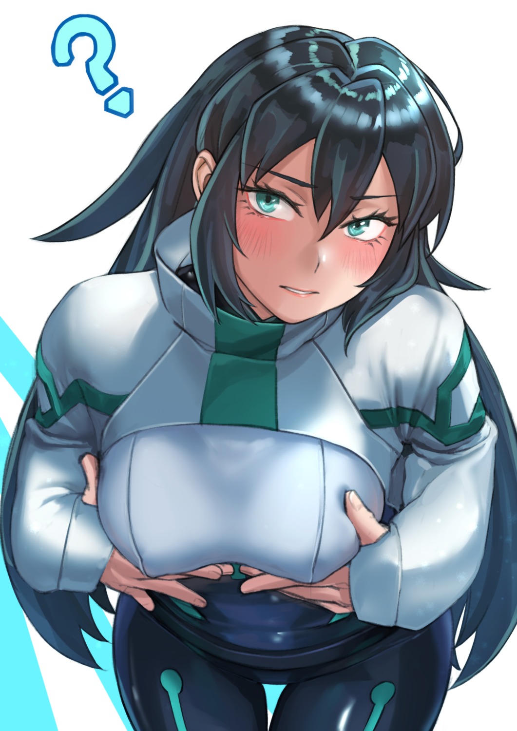 bodysuit, breast_hold, erect_nipples, gundam_build_divers, kilye_4421, may_(gundam_build_divers_re:rise)