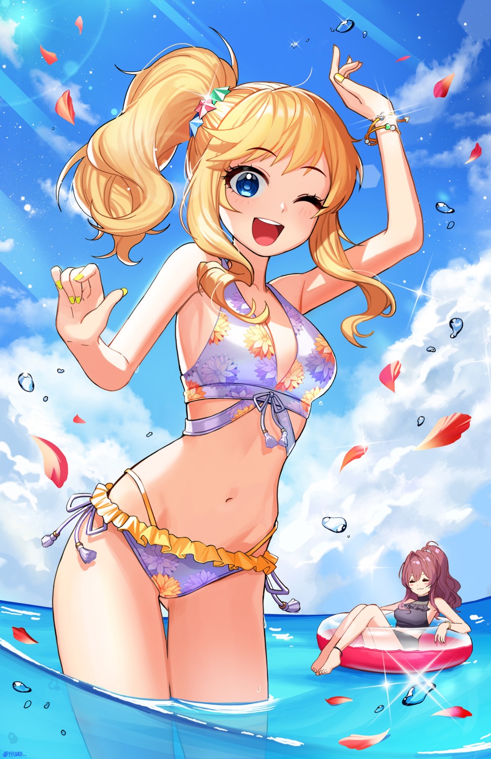 bikini, cleavage, ichinose_shiki, ootsuki_yui, power_(lu_power), swimsuits, the_idolm@ster, the_idolm@ster_cinderella_girls
