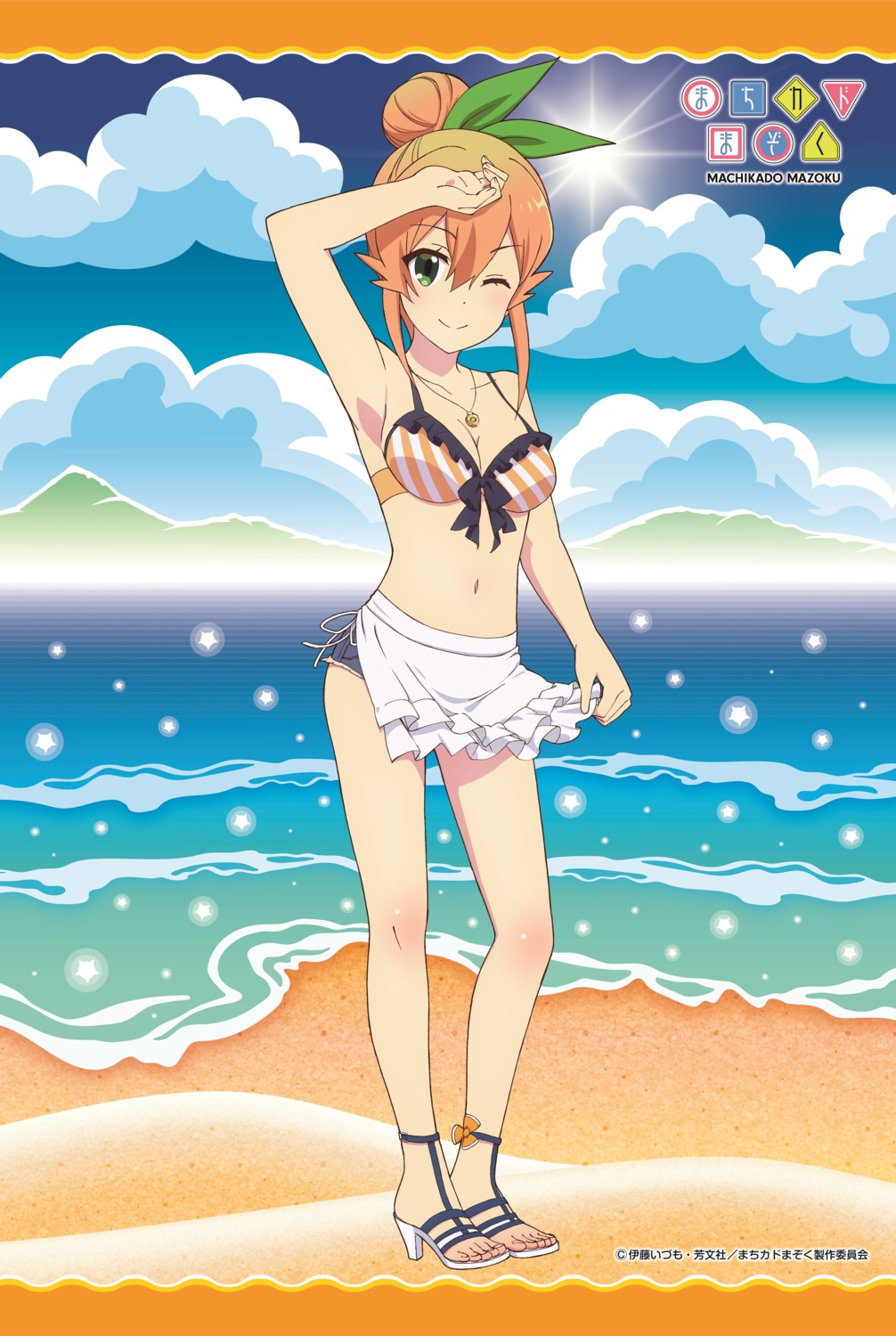 bikini_top, cleavage, heels, hinatsuki_mikan, machikado_mazoku, swimsuits, tagme
