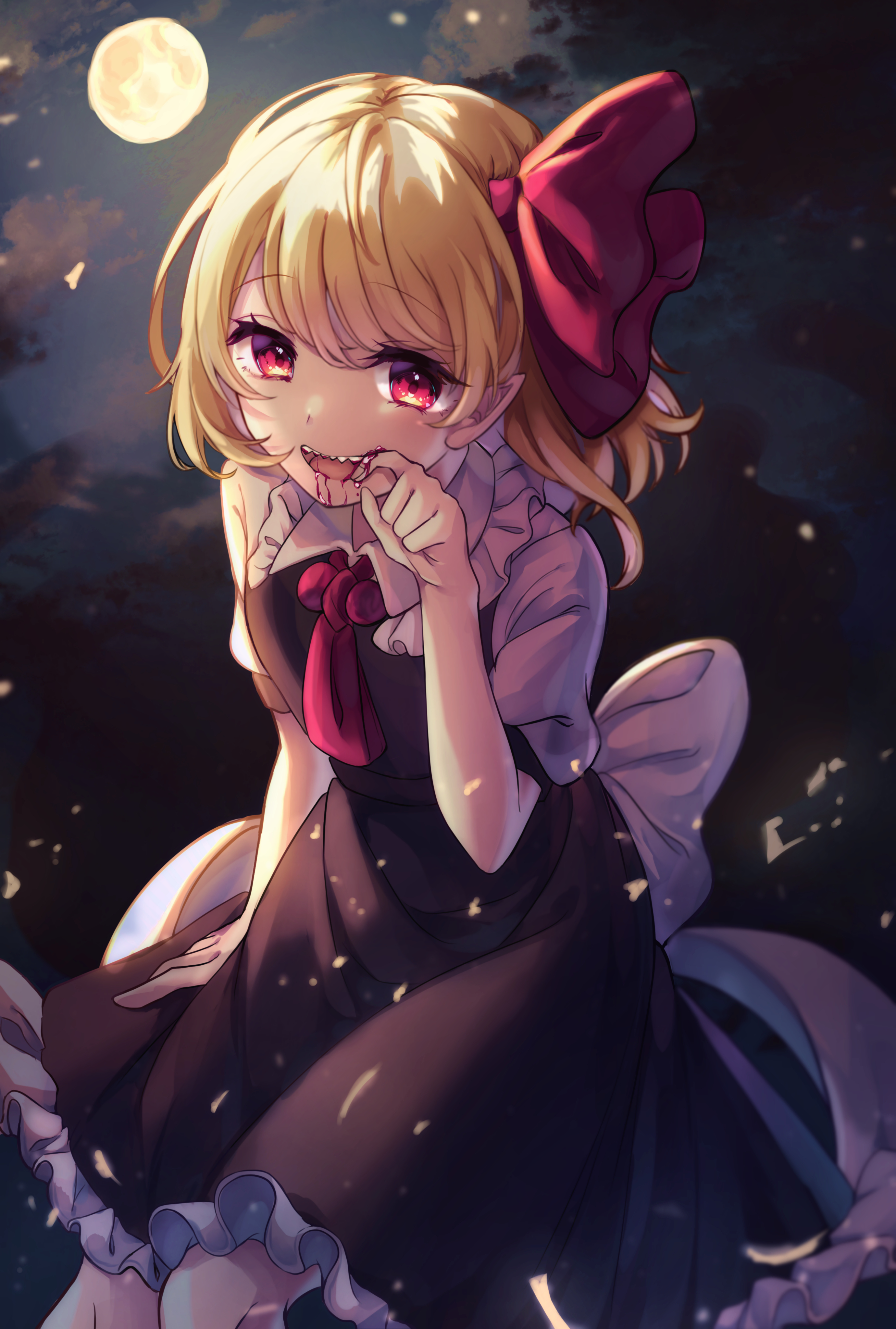asanagi_ron, blood, pointy_ears, rumia, touhou