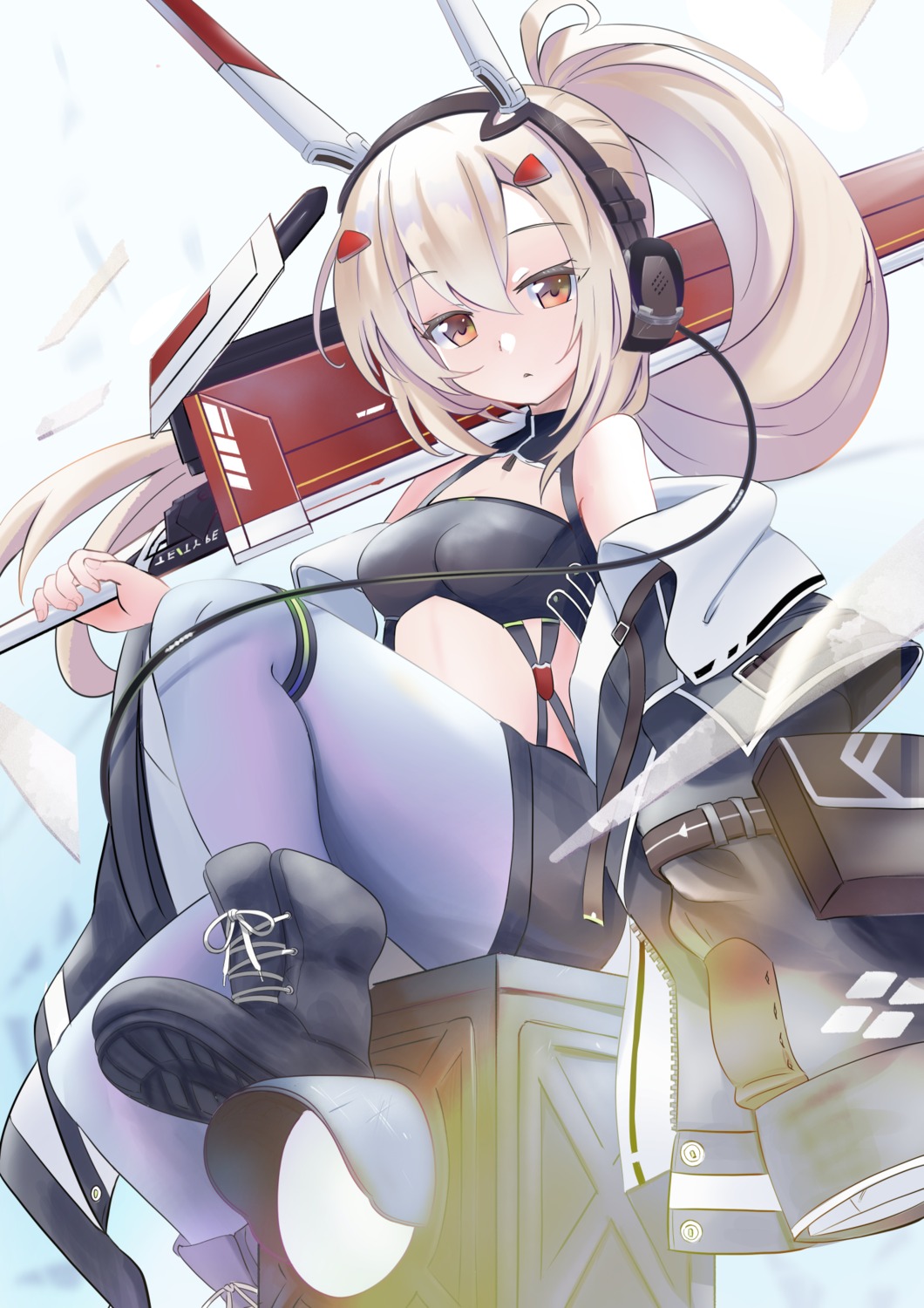 ayanami_(azur_lane), azur_lane, headphones, john_manjirou_(love-love-happy21), pantyhose, sword
