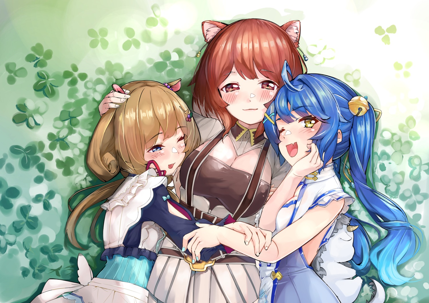 amamiya_kokoro, animal_ears, cleavage, eli_conifer, maid, nijisanji, ratna_petit, shochiku