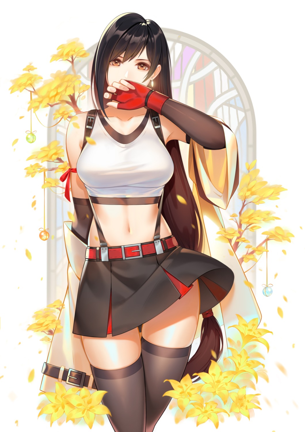 final_fantasy, final_fantasy_vii, louis_hung, skirt_lift, thighhighs, tifa_lockhart