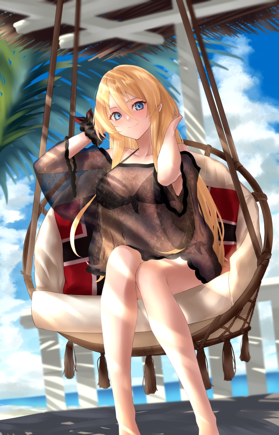 azur_lane, bikini, bismarck_(azur_lane), lamunem, see_through, swimsuits