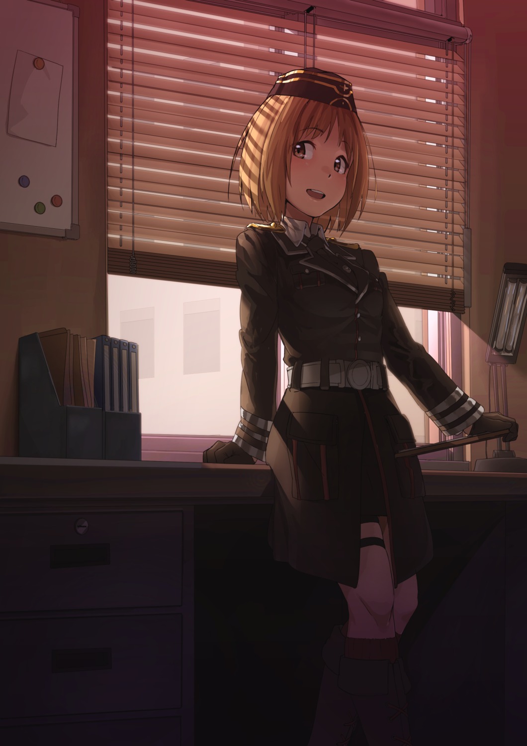 garter, girls_frontline, mp40_(girls_frontline), triangle_bullet, uniform