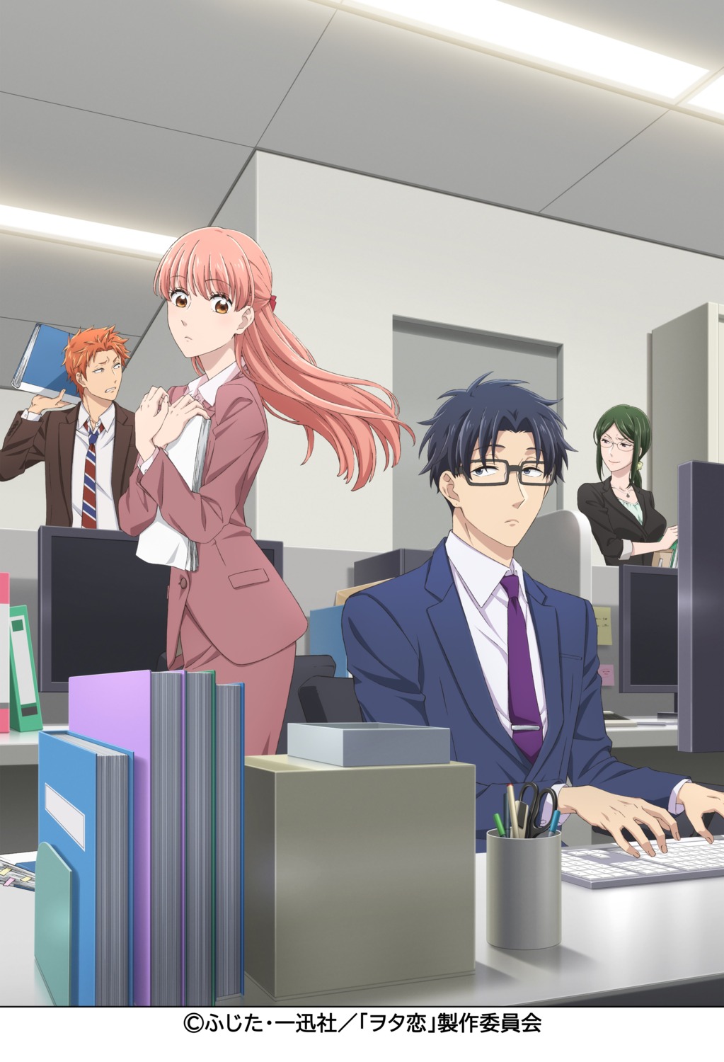 business_suit, kabakura_tarou, koyanagi_hanako, megane, momose_narumi, nifuji_hirotaka, tagme, wotaku_ni_koi_wa_muzukashii
