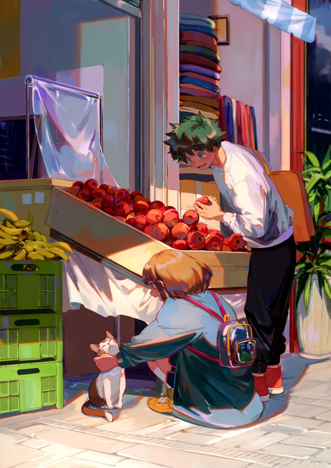 boku_no_hero_academia, midoriya_izuku, neko, sweater, tagme, uraraka_ochako