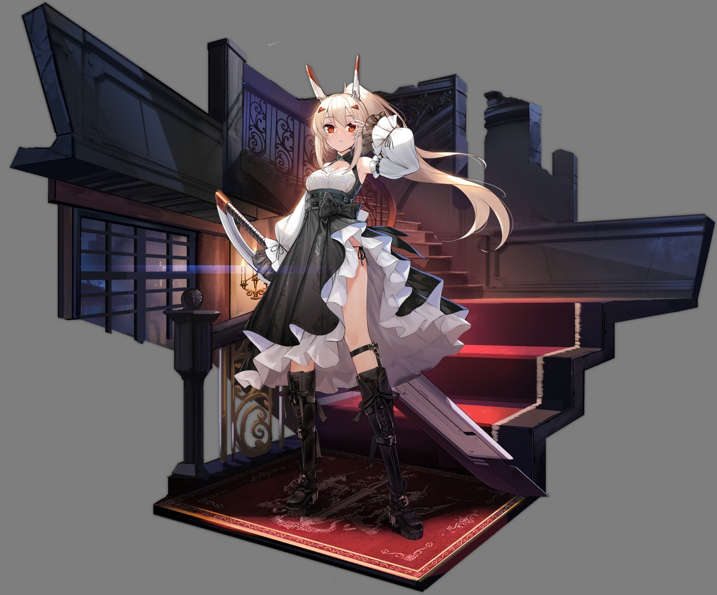 ayanami_(azur_lane), azur_lane, dress, ootsuki_momiji, pantsu, string_panties, sword, transparent_png