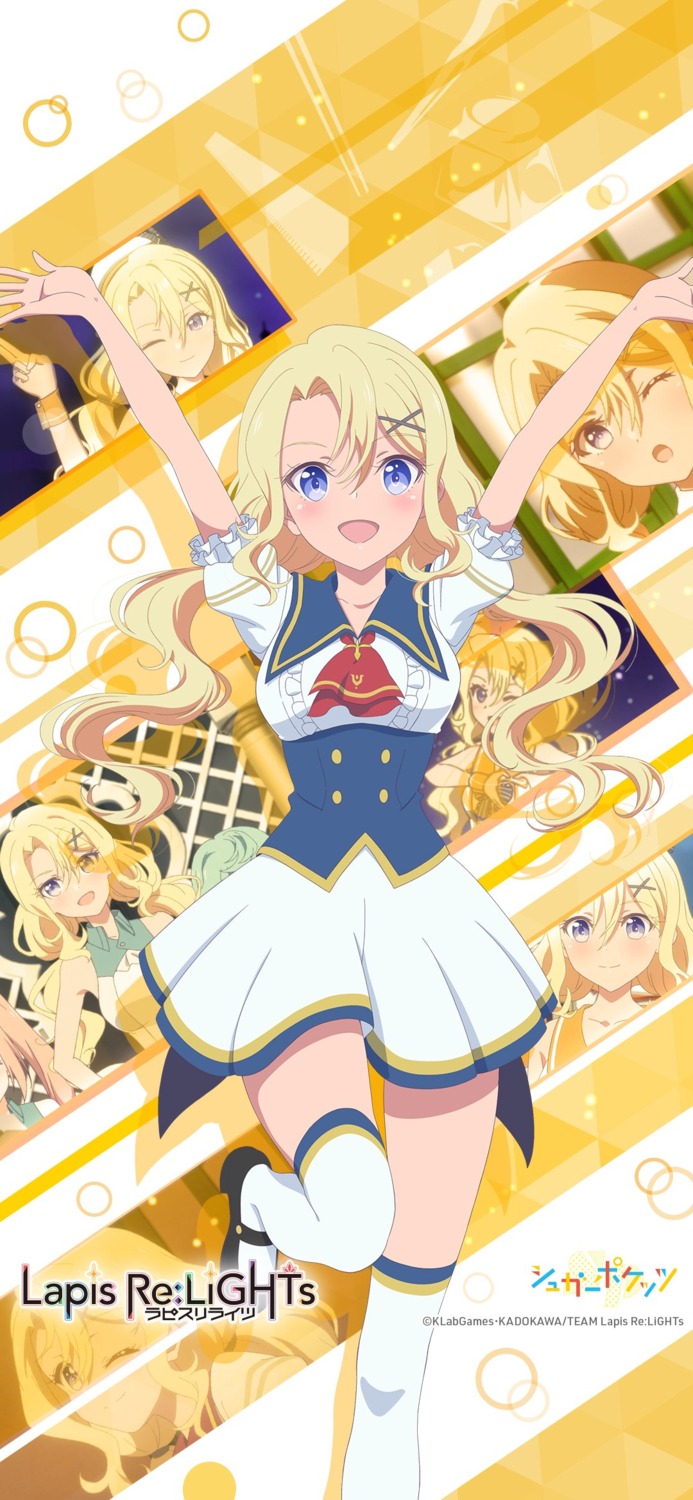 lapis_re:lights, ratura_(lapis_re:lights), seifuku, skirt_lift, thighhighs