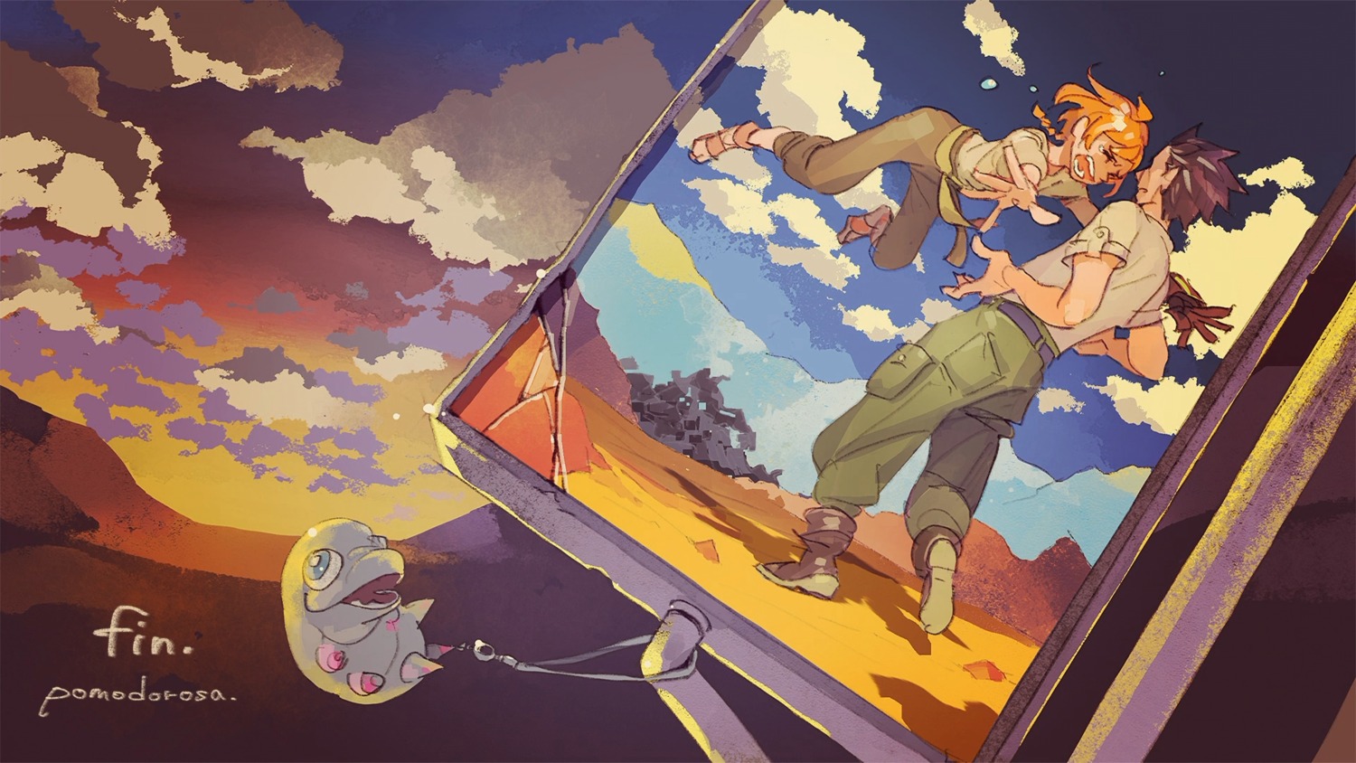 deca_dence, kaburagi_(deca_dence), natsume_(deca_dence), uniform, wallpaper