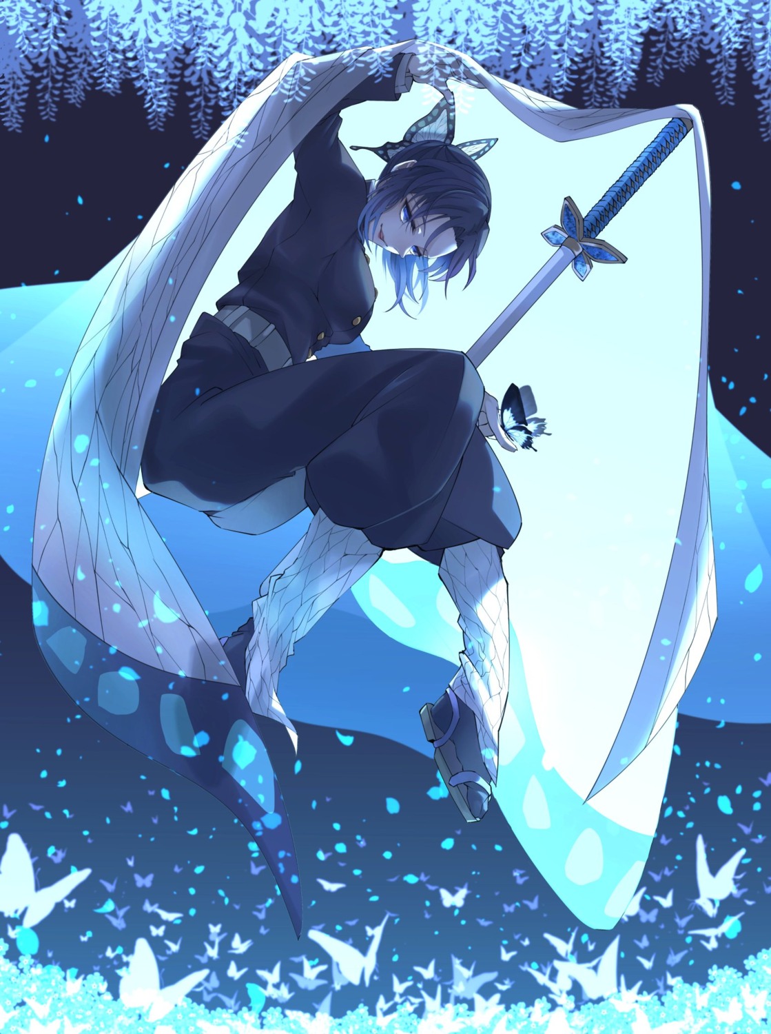 kimetsu_no_yaiba, kochou_shinobu, morita_yuu, sword, uniform