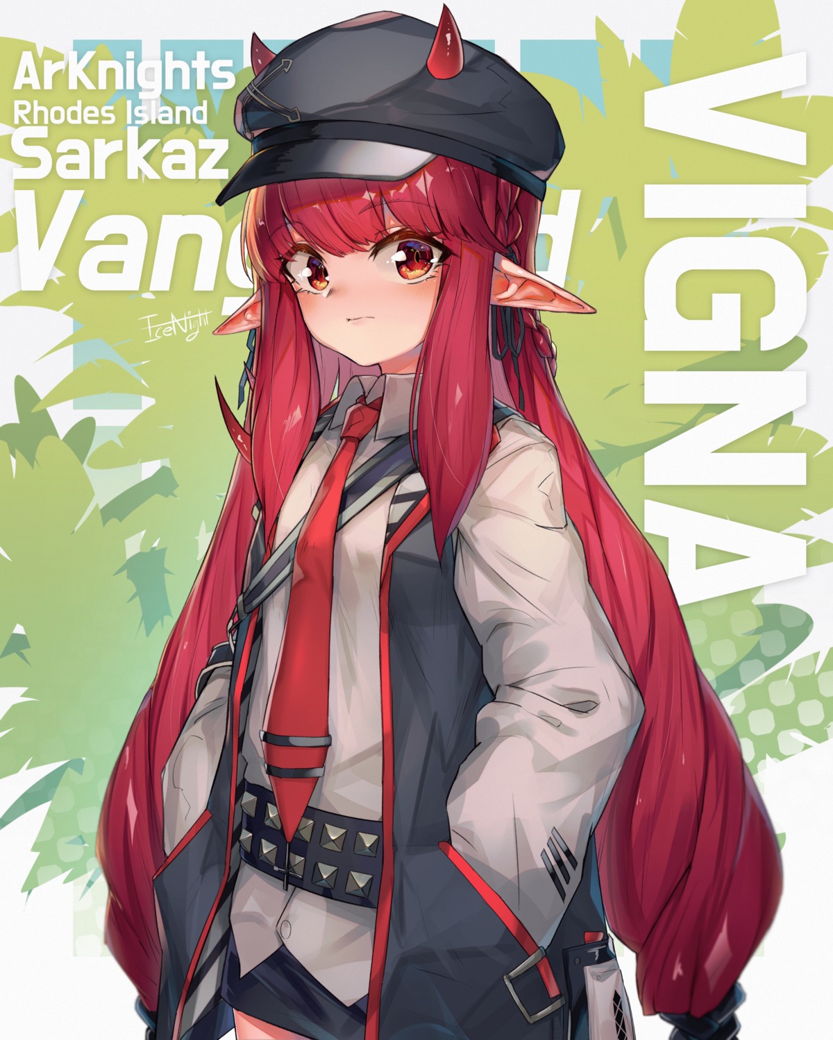 arknights, horns, icenight, pointy_ears, vigna_(arknights)