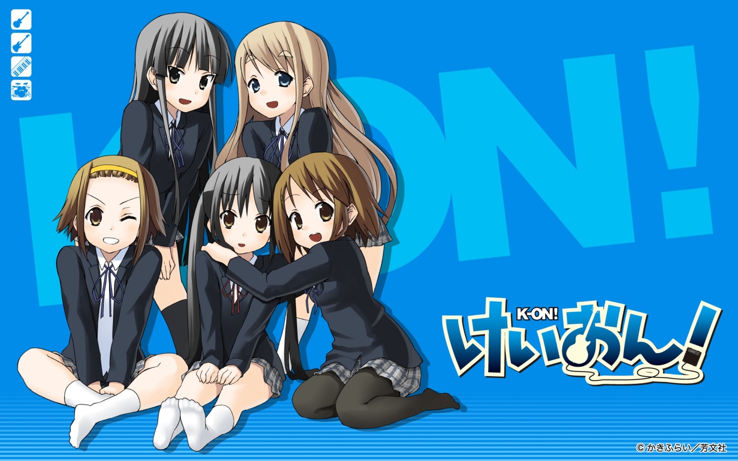 akiyama_mio, hirasawa_yui, k-on!, kakifly, kotobuki_tsumugi, nakano_azusa, pantyhose, seifuku