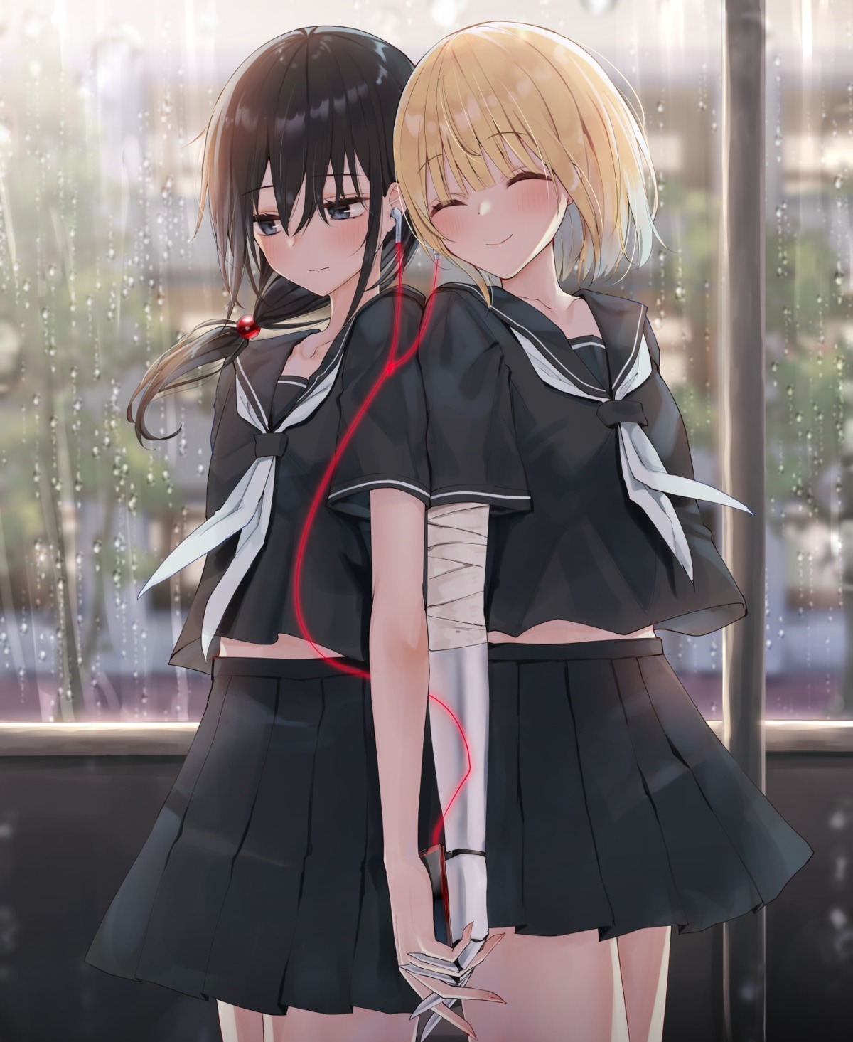 bandages, mecha_musume, piripun, seifuku, yuri