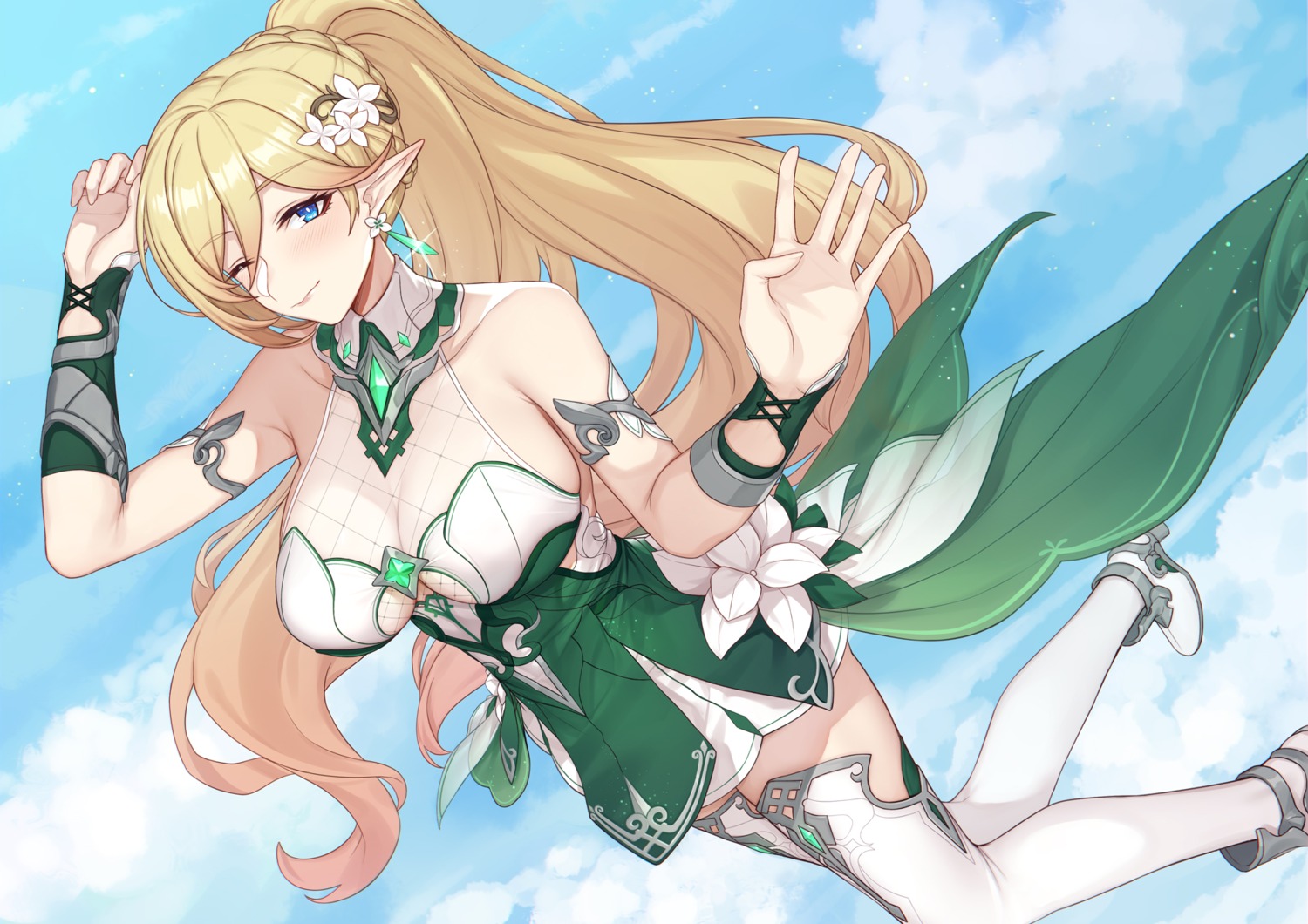 benghuai_xueyuan, bianka_durandal_ataegina, evan_yang, heels, honkai_impact, no_bra, pointy_ears, see_through