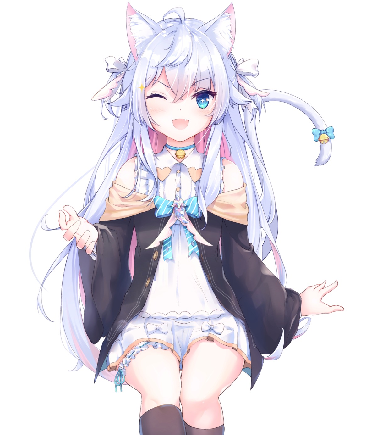 animal_ears, asakawayoru, indie_virtual_youtuber, kagura_nana, tail
