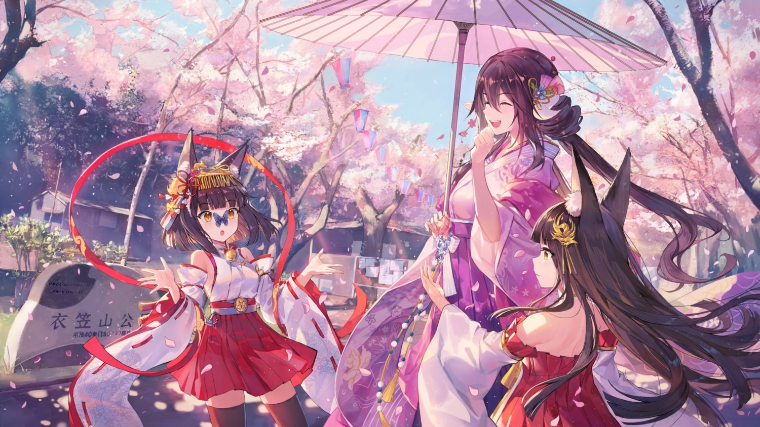 animal_ears, azur_lane, criin, horns, japanese_clothes, kitsune, mikasa_(azur_lane), miko