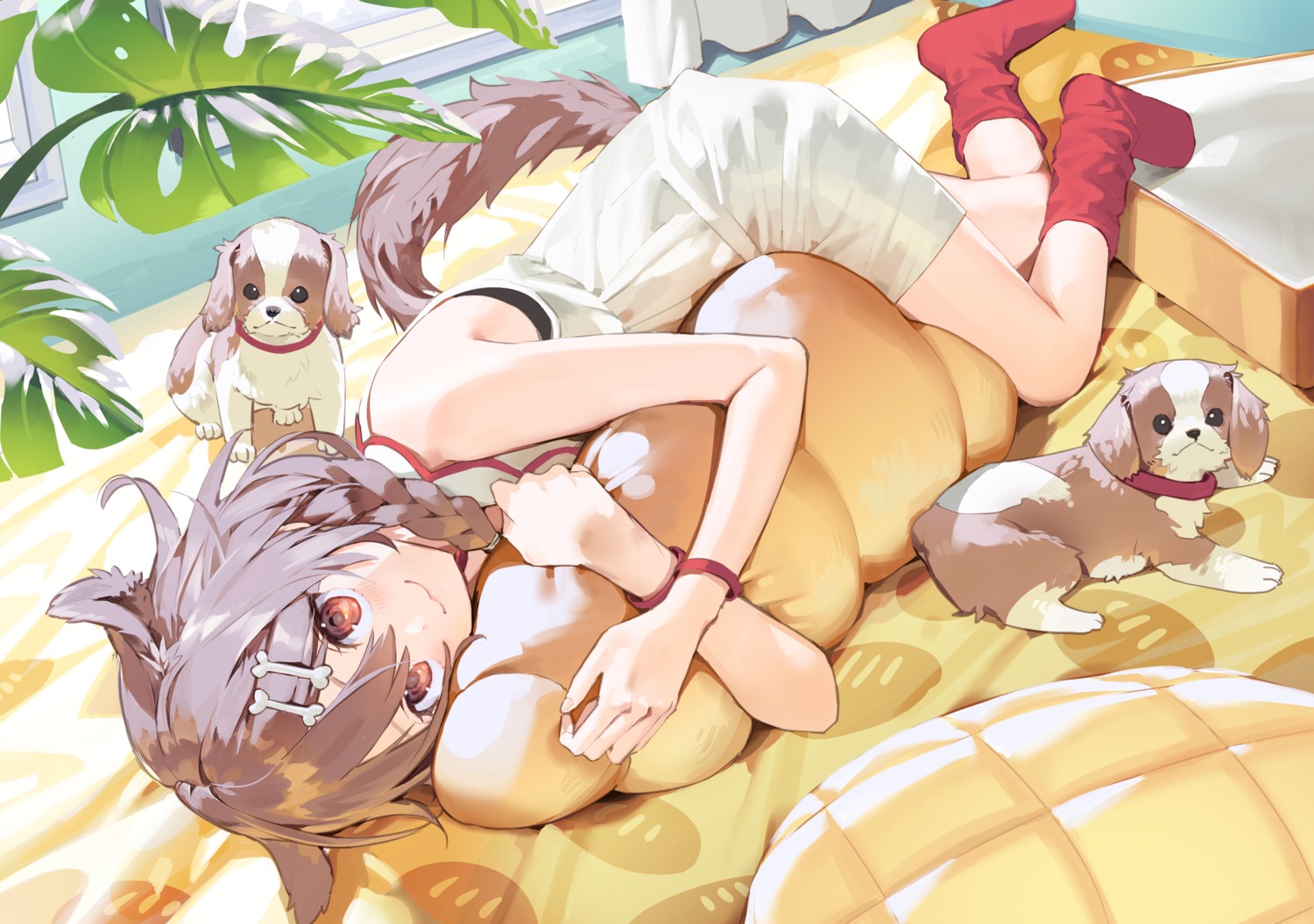 animal_ears, hololive, hololive_gamers, inugami_korone, inumimi, kitada_mo, tail