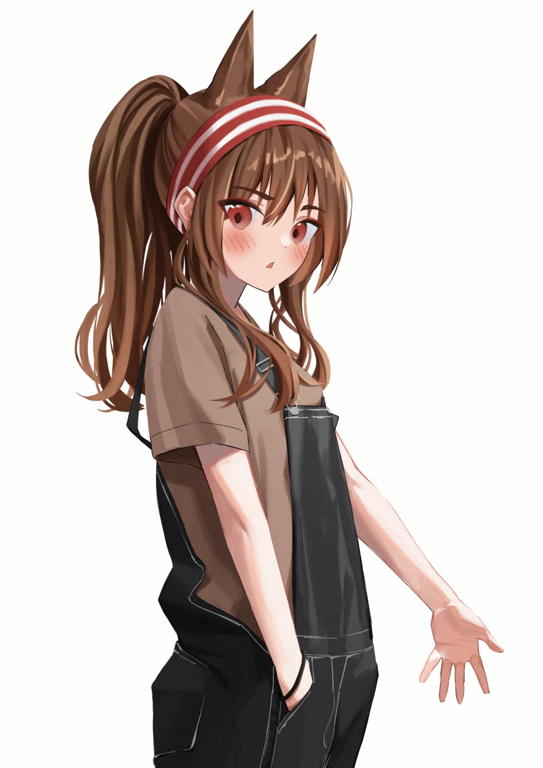 angelina_(arknights), animal_ears, arknights, overalls, reesen