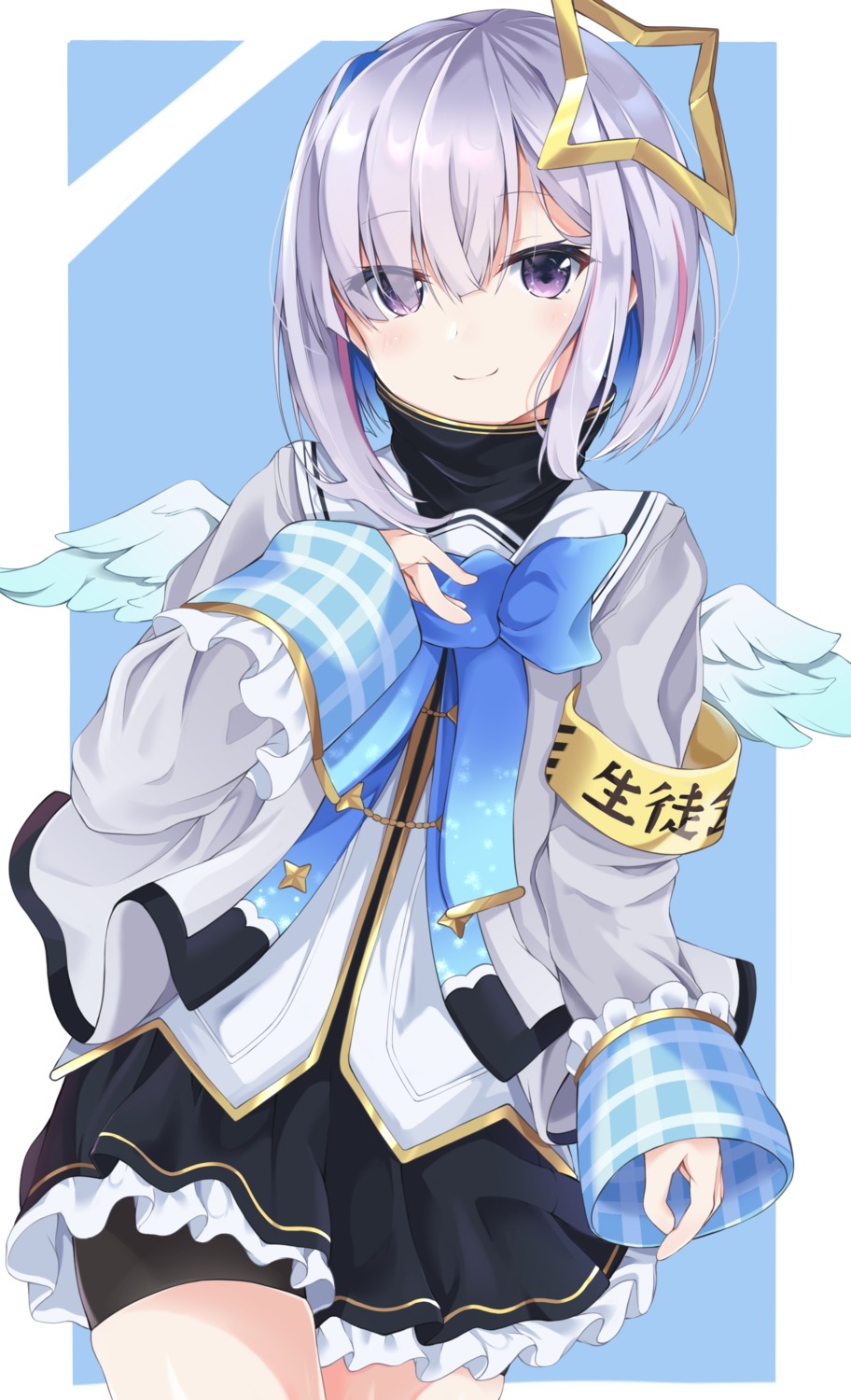 amane_kanata, angel, gray_ceon, hololive, seifuku, wings