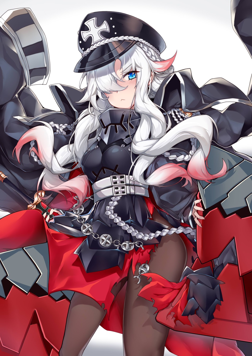 azur_lane, pantyhose, sword, torn_clothes, uniform, zeroblood