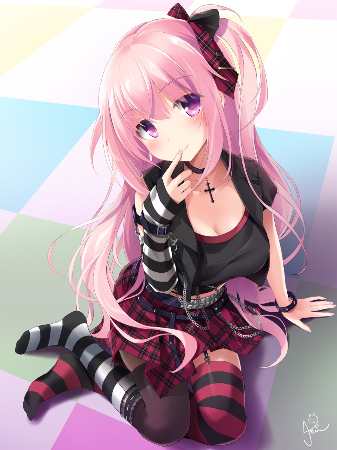 anneliese, chaamii, cleavage, kimagure_temptation, stockings, thighhighs