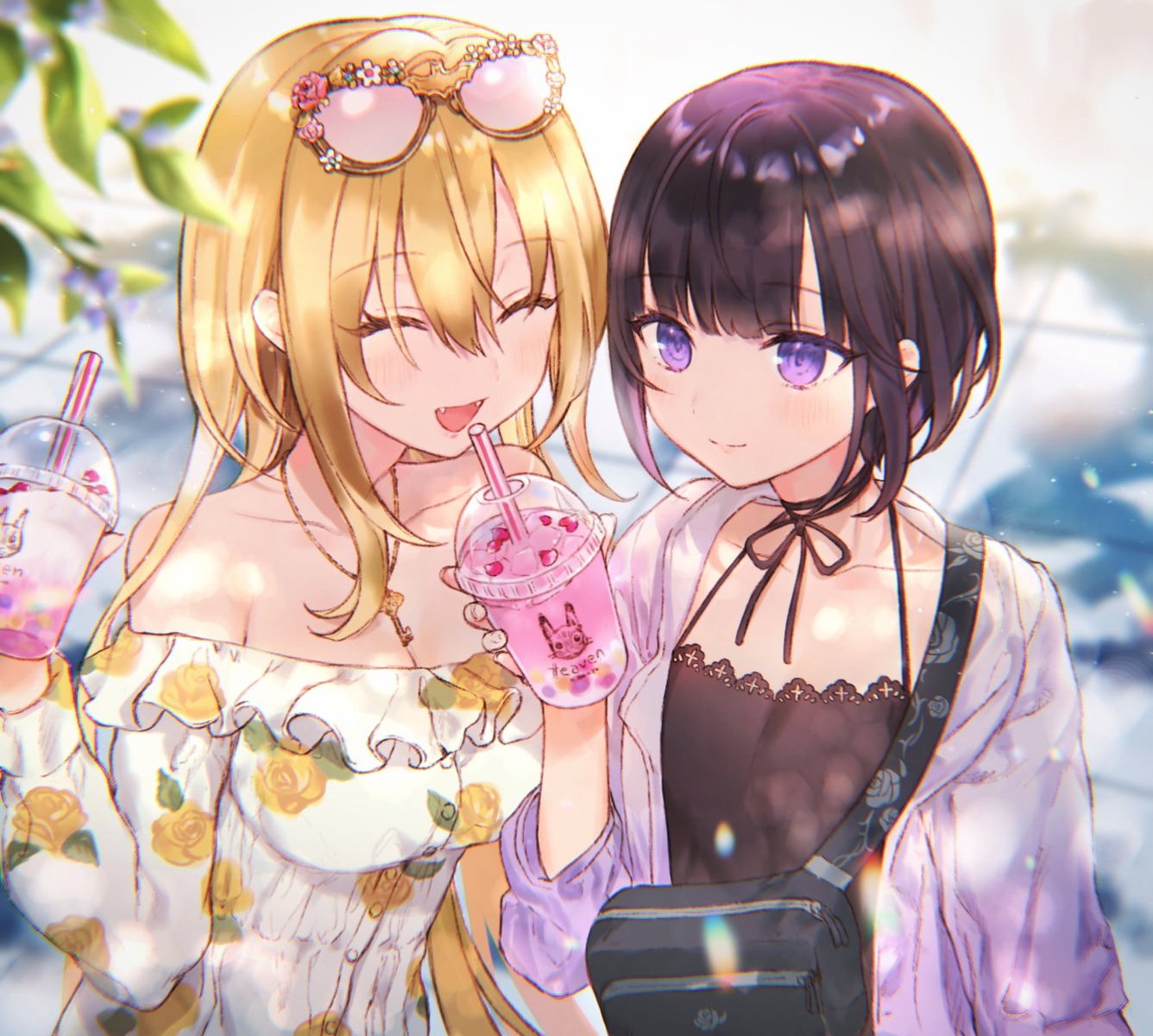 cleavage, kurosaki_chitose, megane, nekoyashiki_pushio, no_bra, shirayuki_chiyo, the_idolm@ster, the_idolm@ster_cinderella_girls
