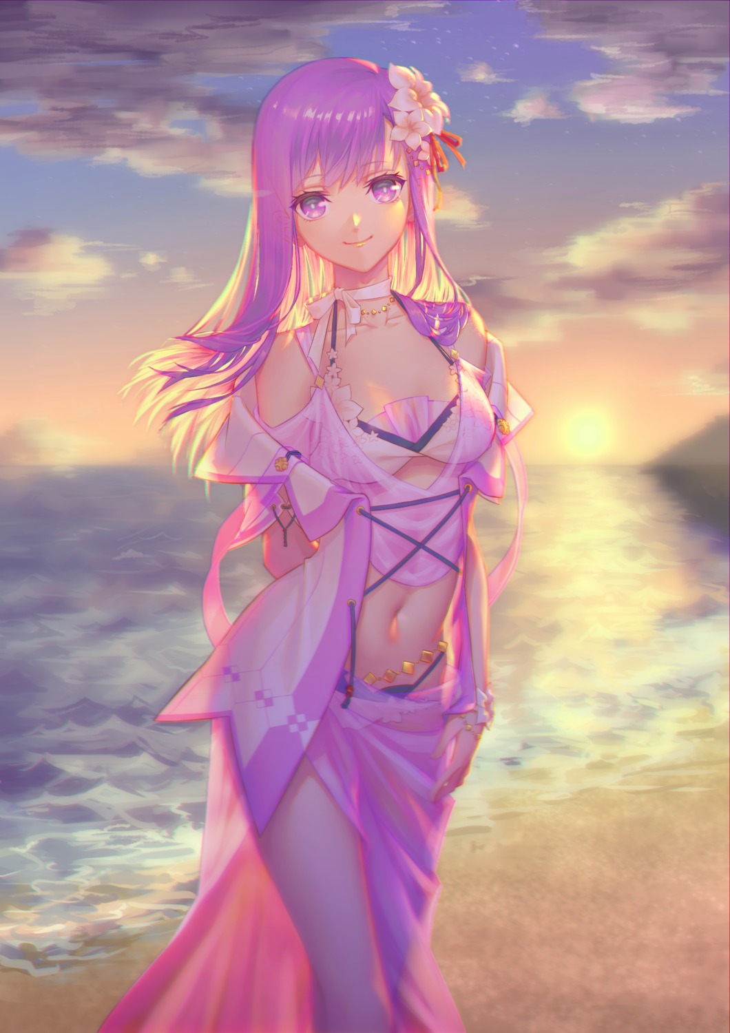 bikini, cyd_chen, fate/stay_night, matou_sakura, see_through, swimsuits
