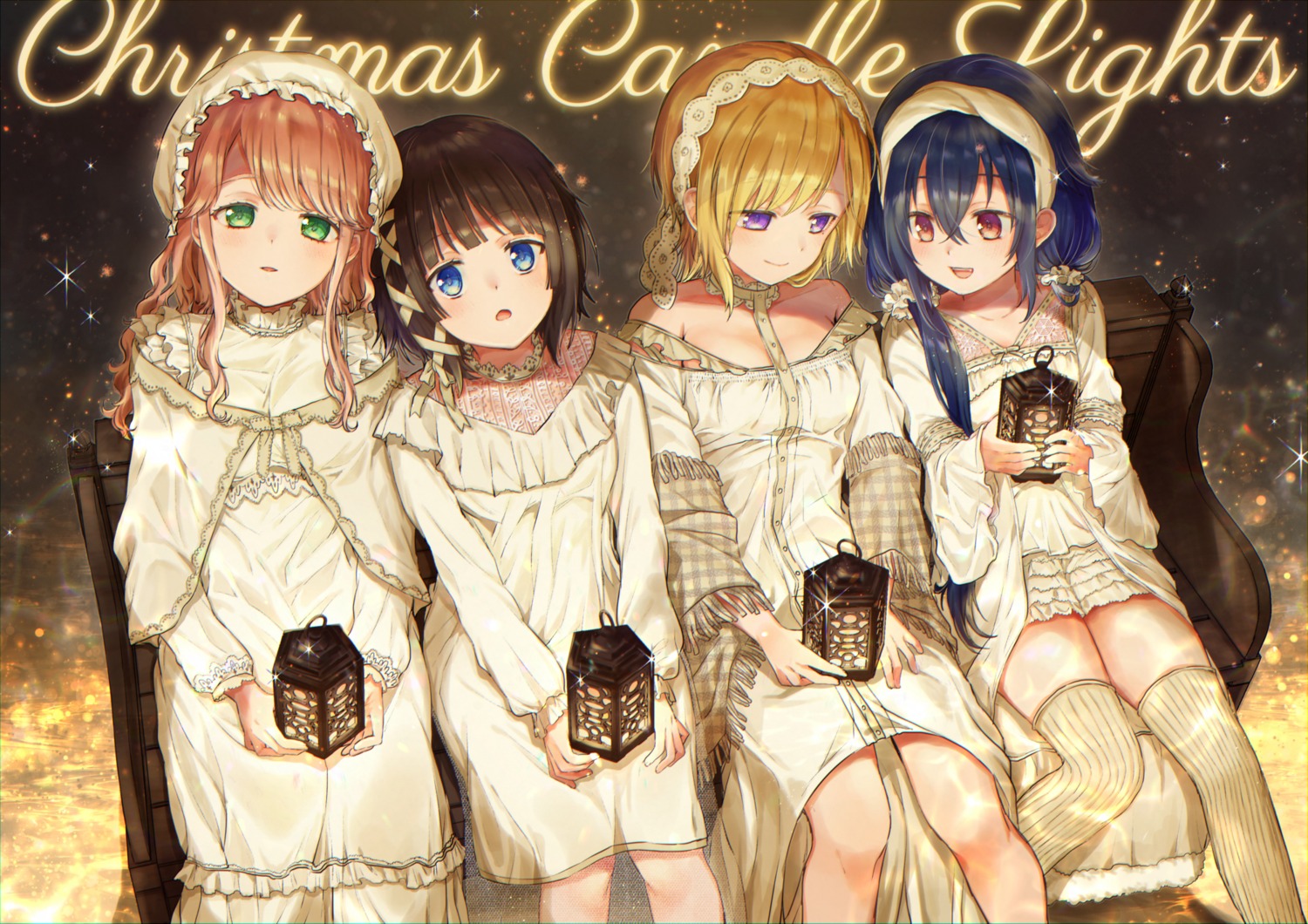 christmas, dress, nekogu_rui, see_through, thighhighs