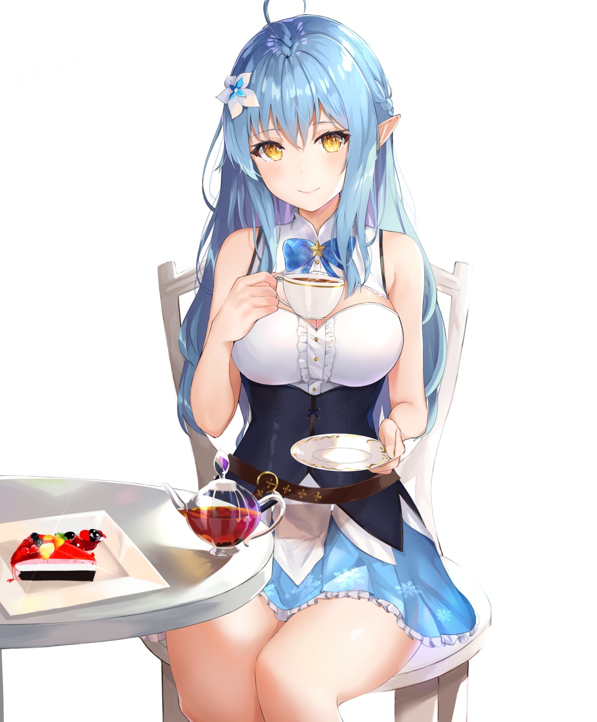 cleavage, elf, hololive, hololive_english, pointy_ears, shiina_aoi, yukihana_lamy