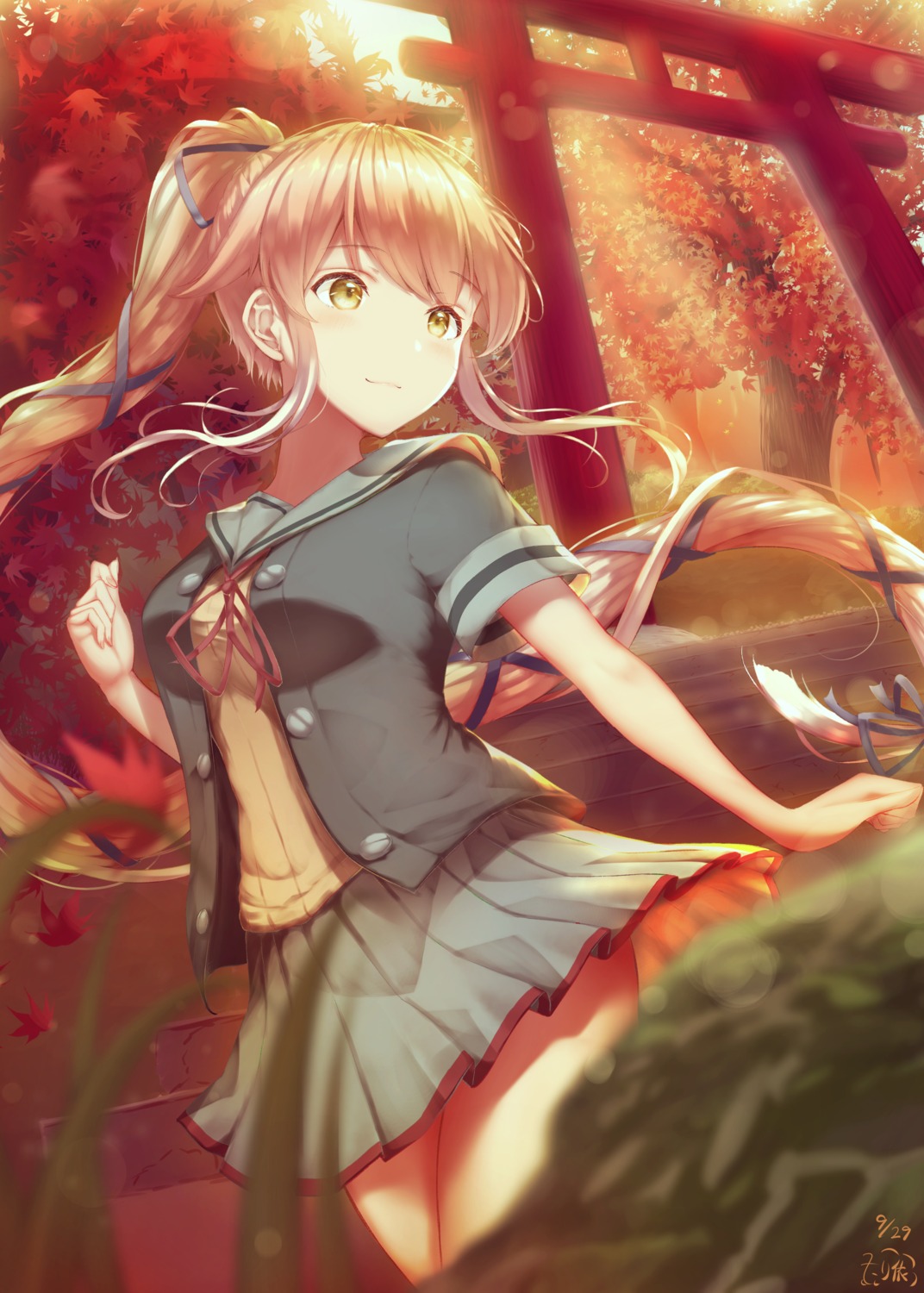 kantai_collection, seifuku, shanghmely, skirt_lift, yura_(kancolle)