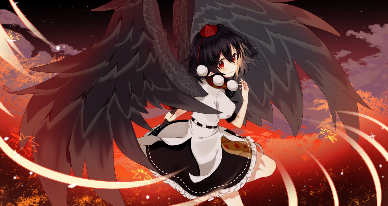 chieezuik, pointy_ears, shameimaru_aya, skirt_lift, touhou, wings