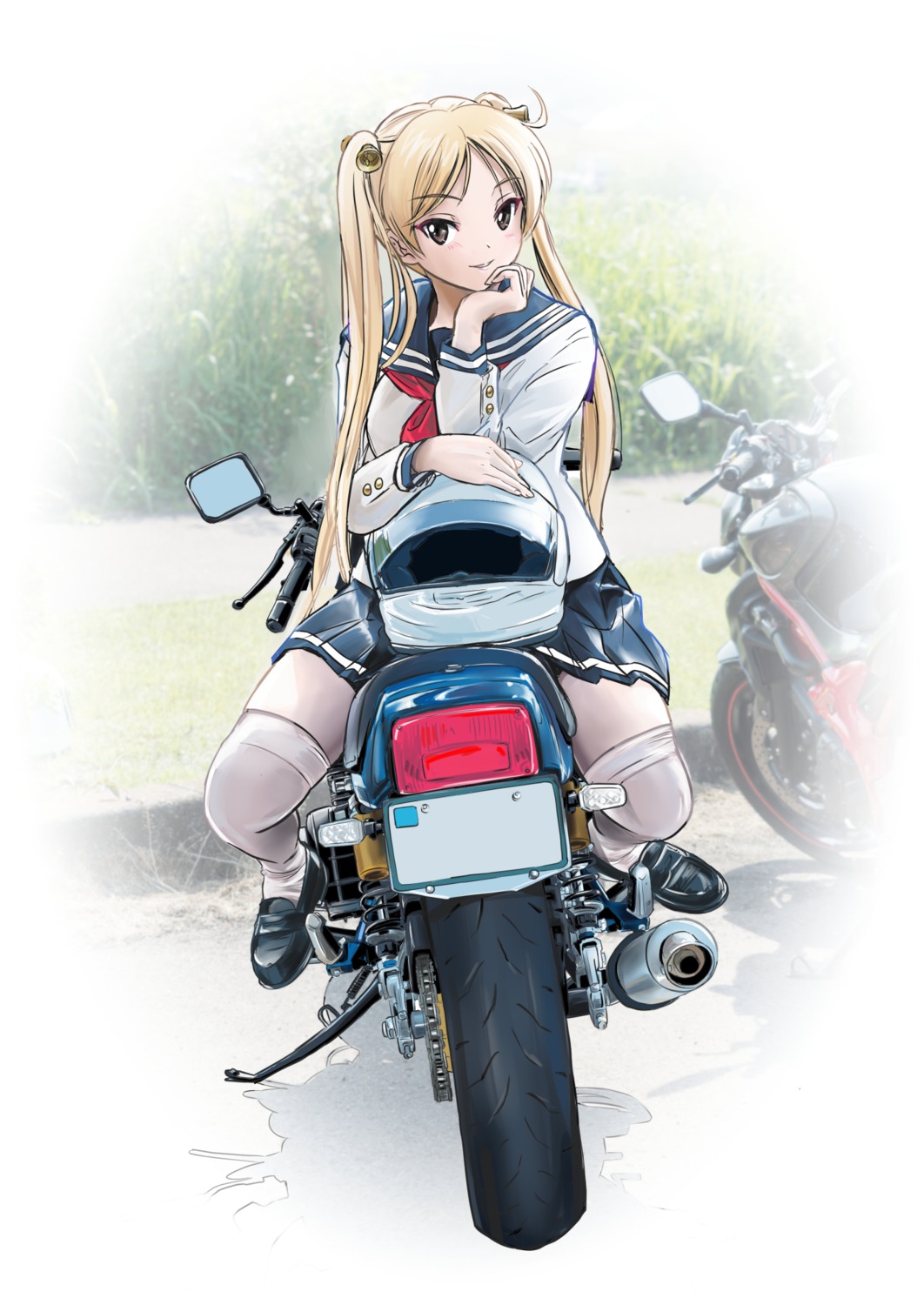 bakuon!!, sakuma_masanori, seifuku, suzunoki_rin, thighhighs