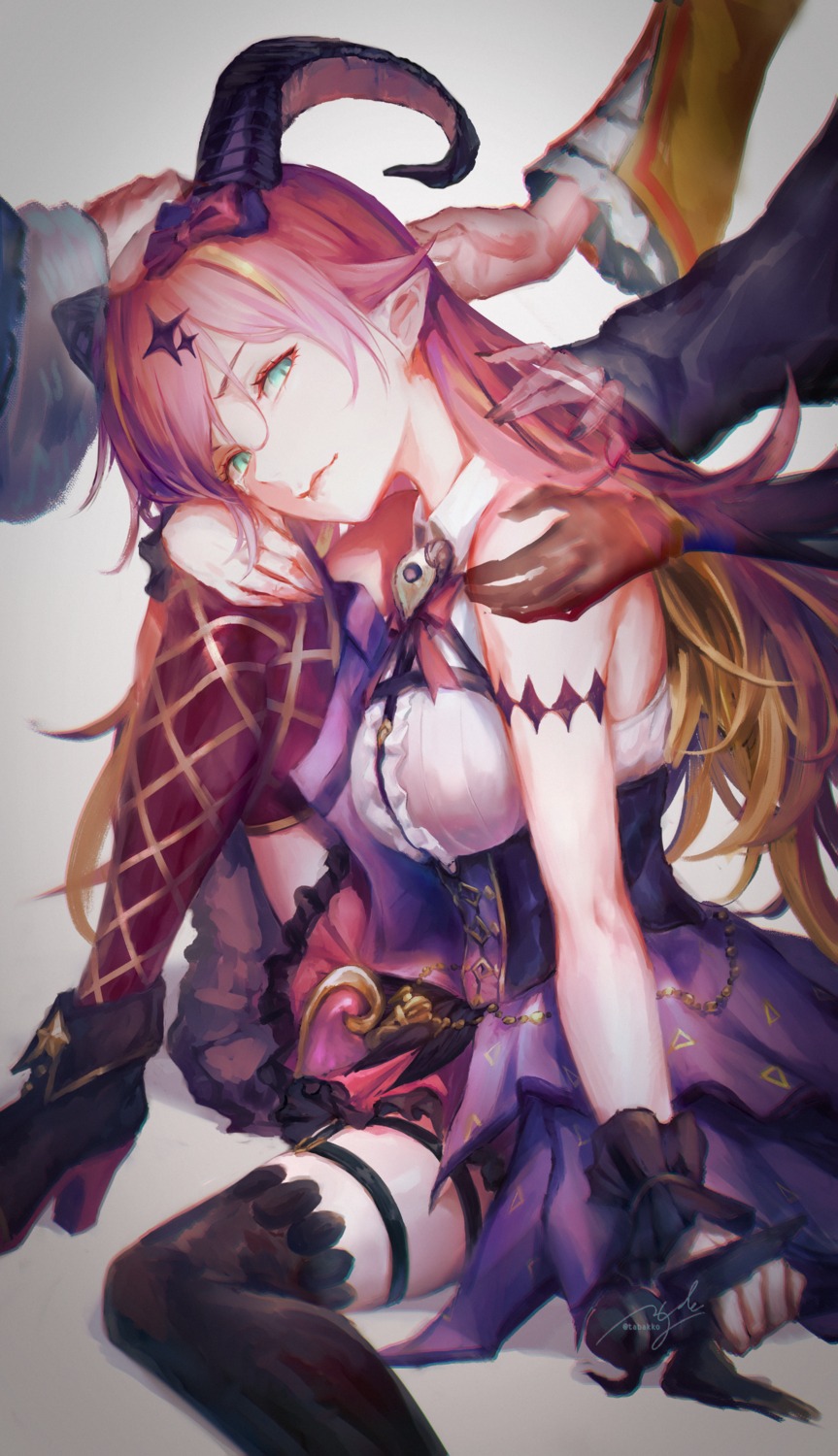 garter, hololive, horns, hyde_(tabakko), mano_aloe, momosuzu_nene, omaru_polka, pointy_ears